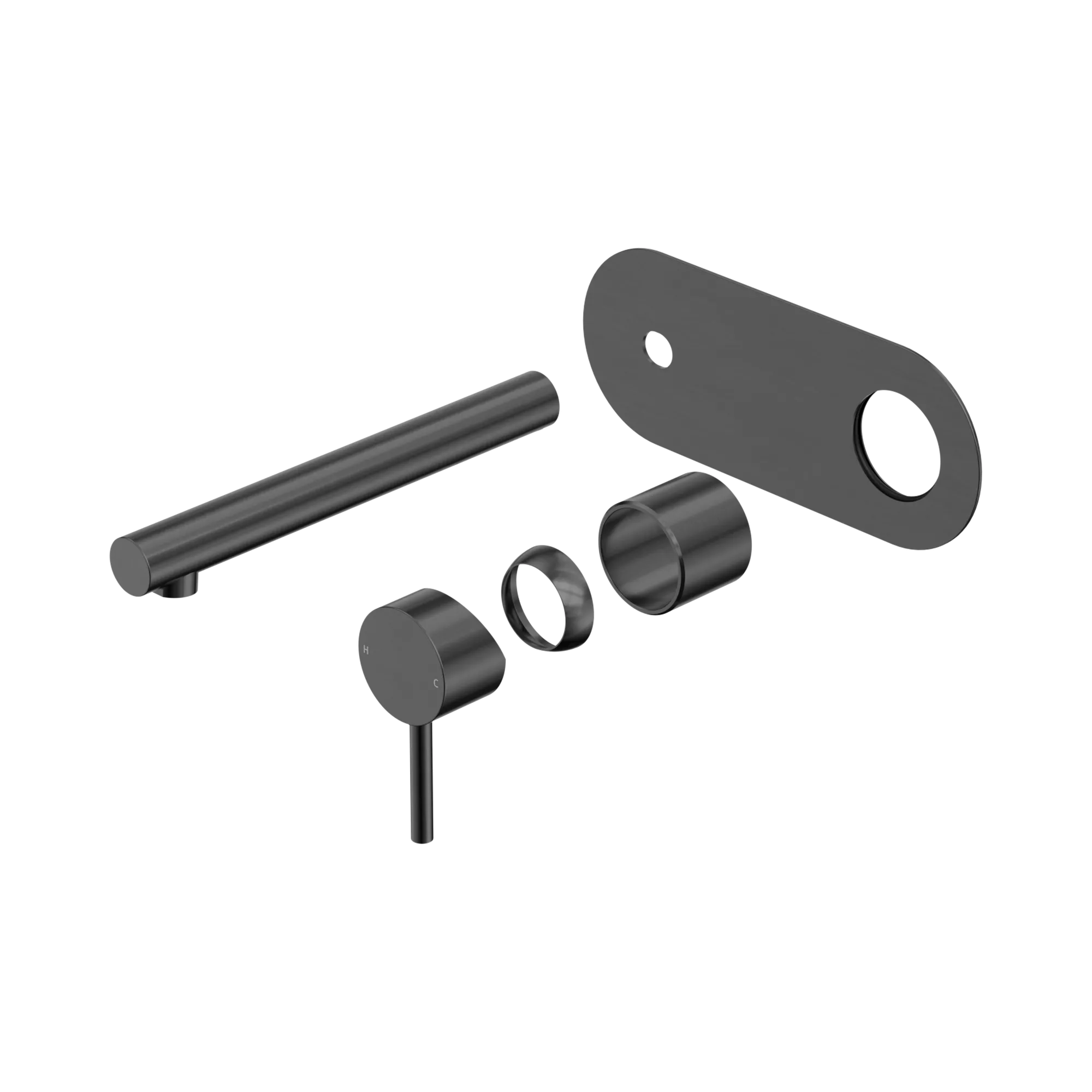 25 B007 GM Dolce II Wall Basin Bath Mixer Trim Kits Only Gun Metal image 1