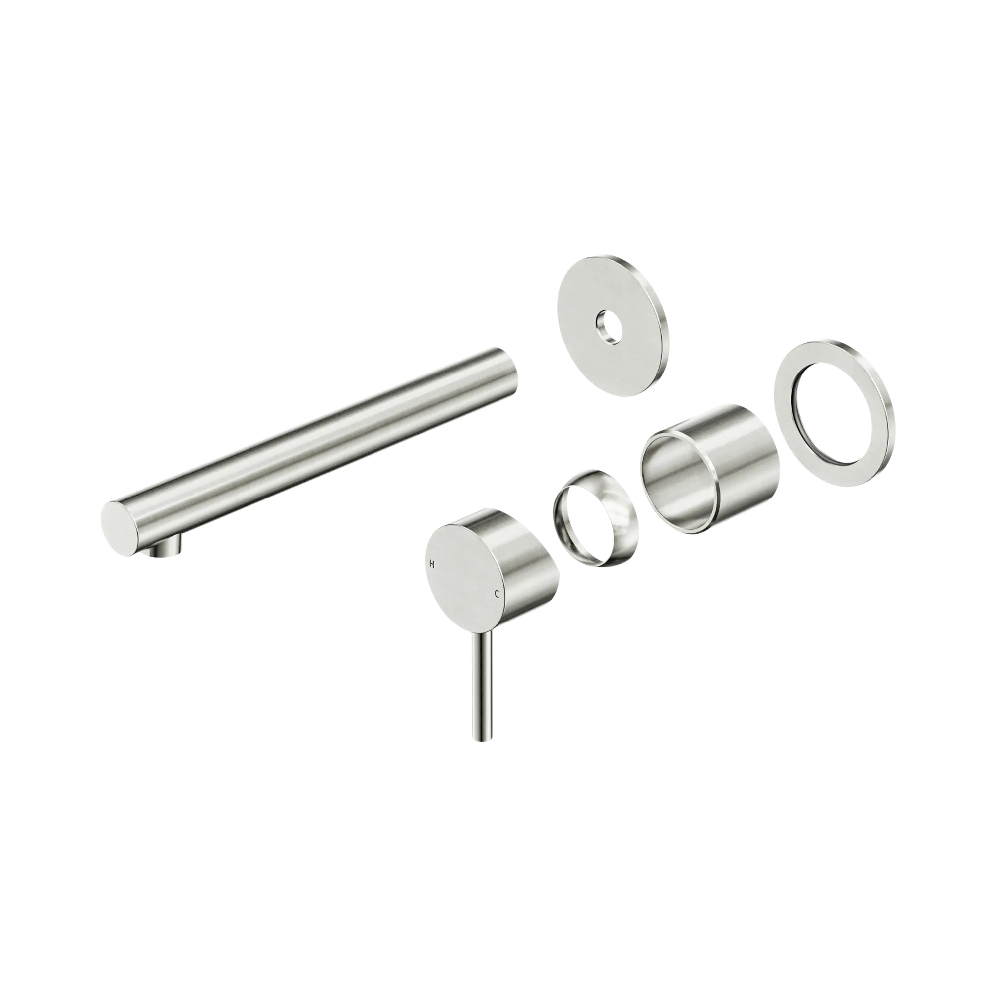 25 B009 BN Dolce II Wall Basin Bath Mixer Separate Back Plate Trim Kits Only Brushed Nickel image 1