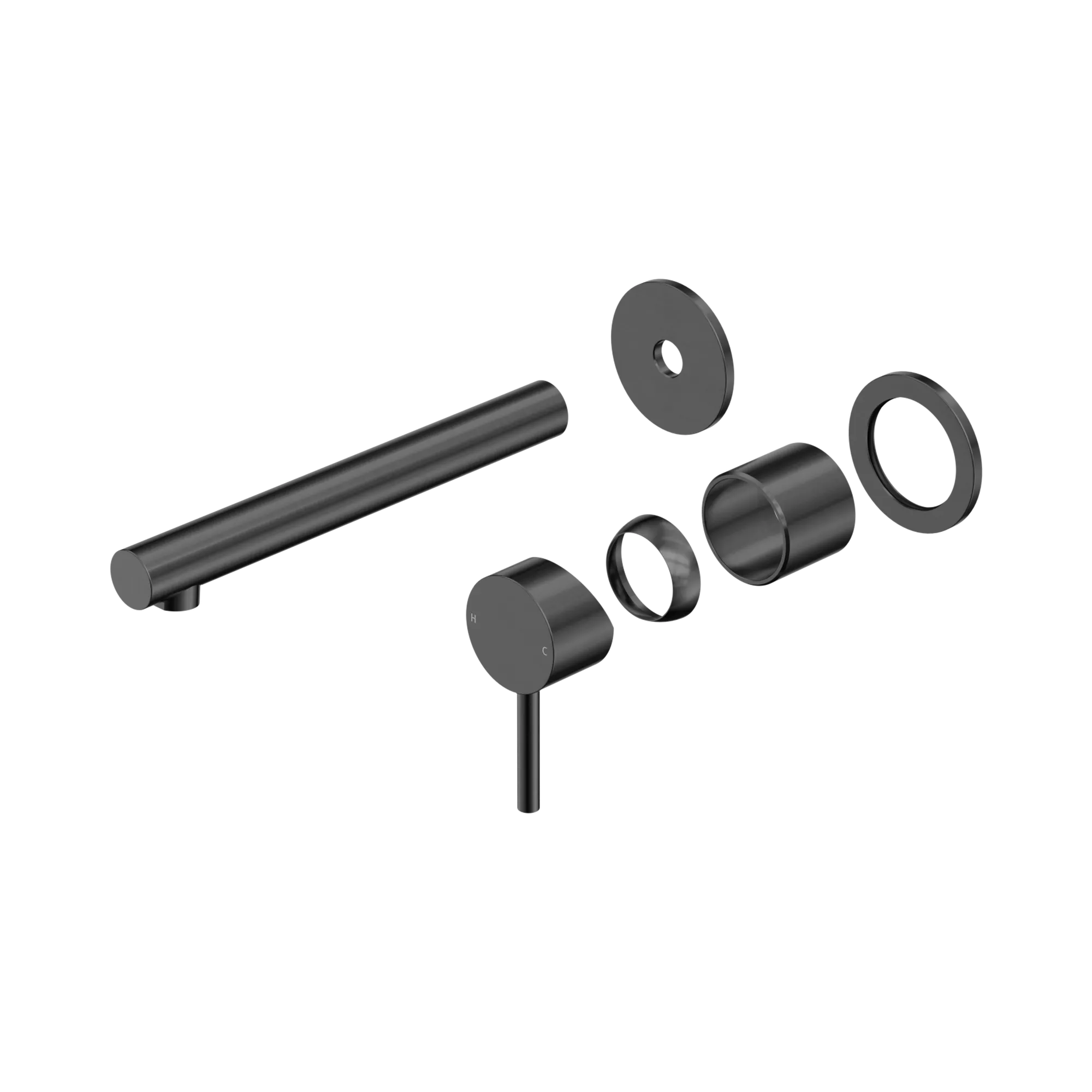 25 B009 GM Dolce II Wall Basin Bath Mixer Separate Back Plate Trim Kits Only Gun Metal image 1