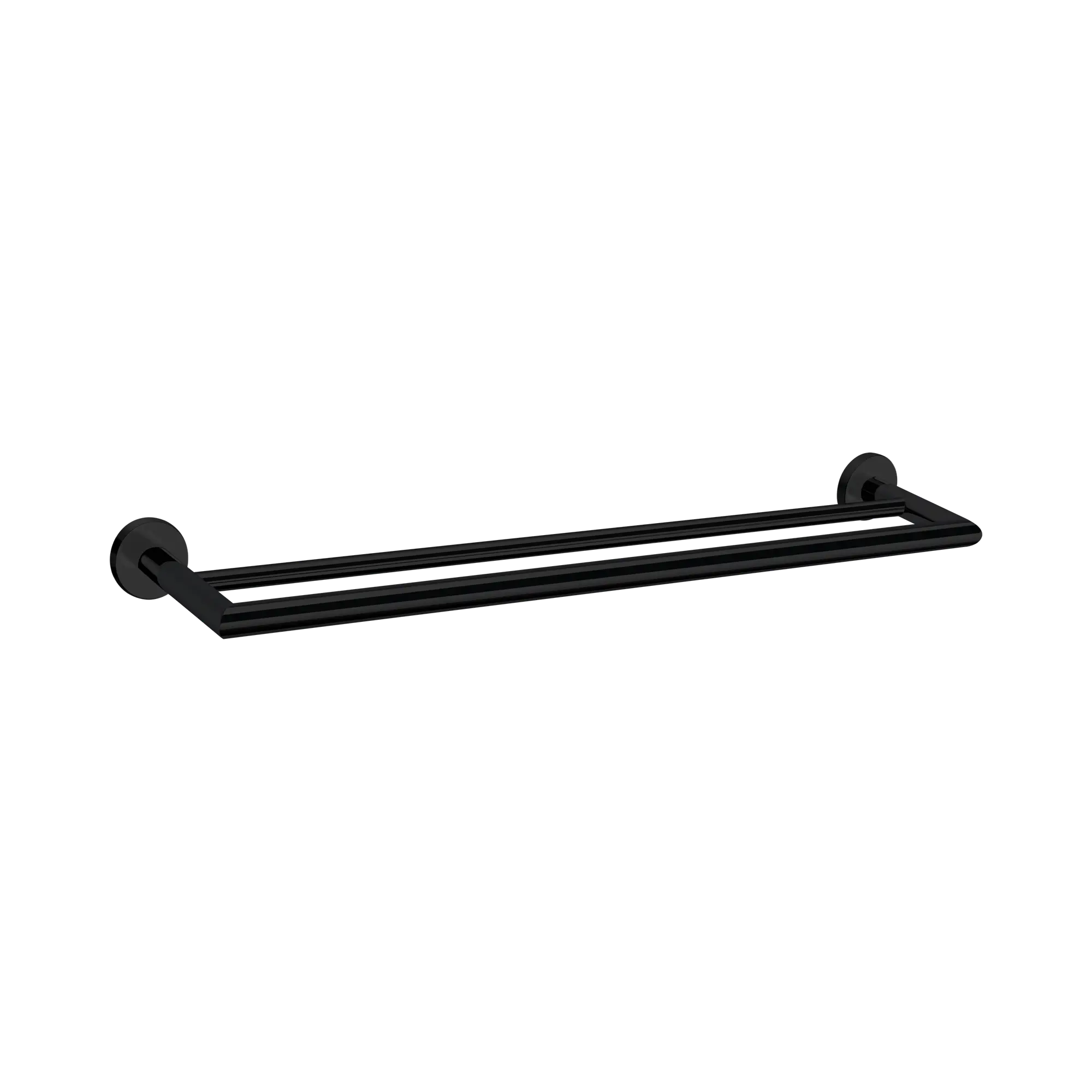NR3630d MB Dolce Double Towel Rail 700mm Matte Black image 1
