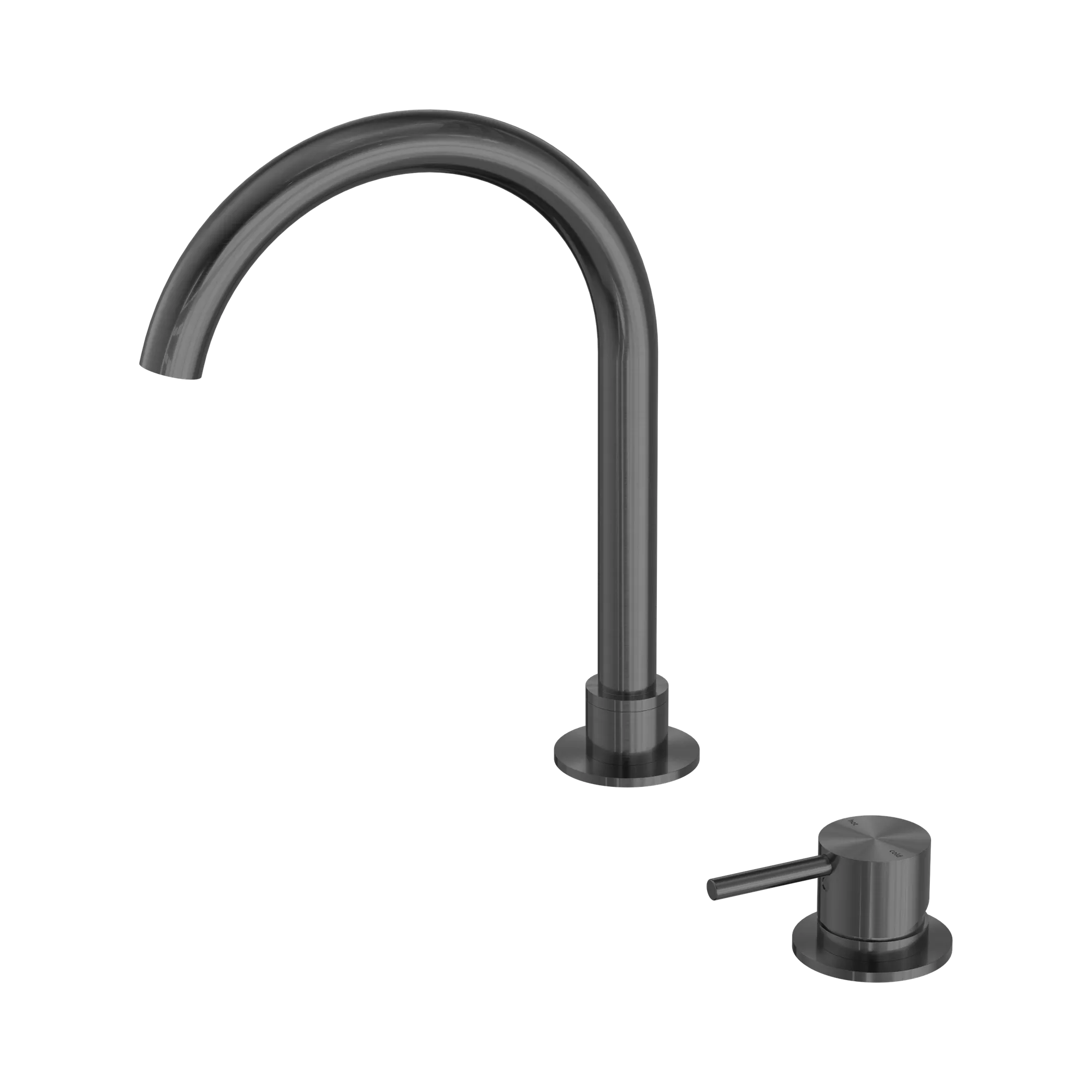 NR221901b GM Mecca Hob Basin Mixer Round Swivel Spout Gun Metal image 1