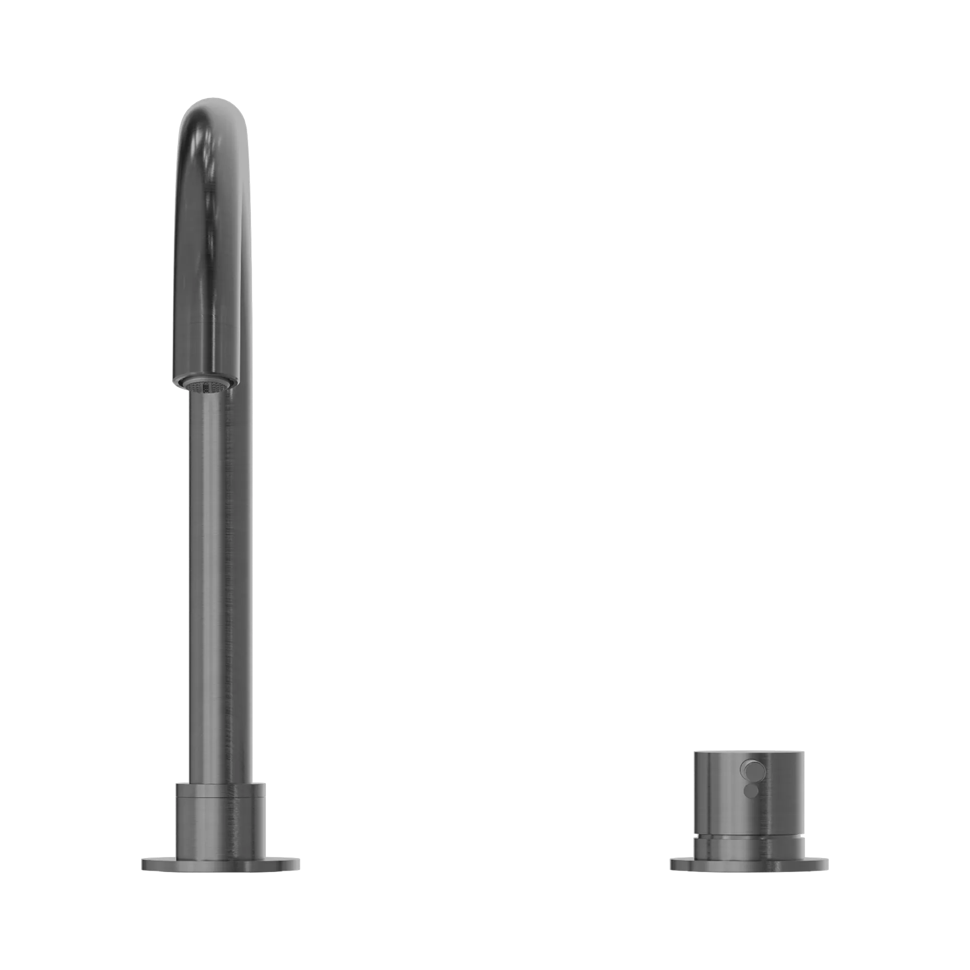 NR221901b GM Mecca Hob Basin Mixer Round Swivel Spout Gun Metal image 2