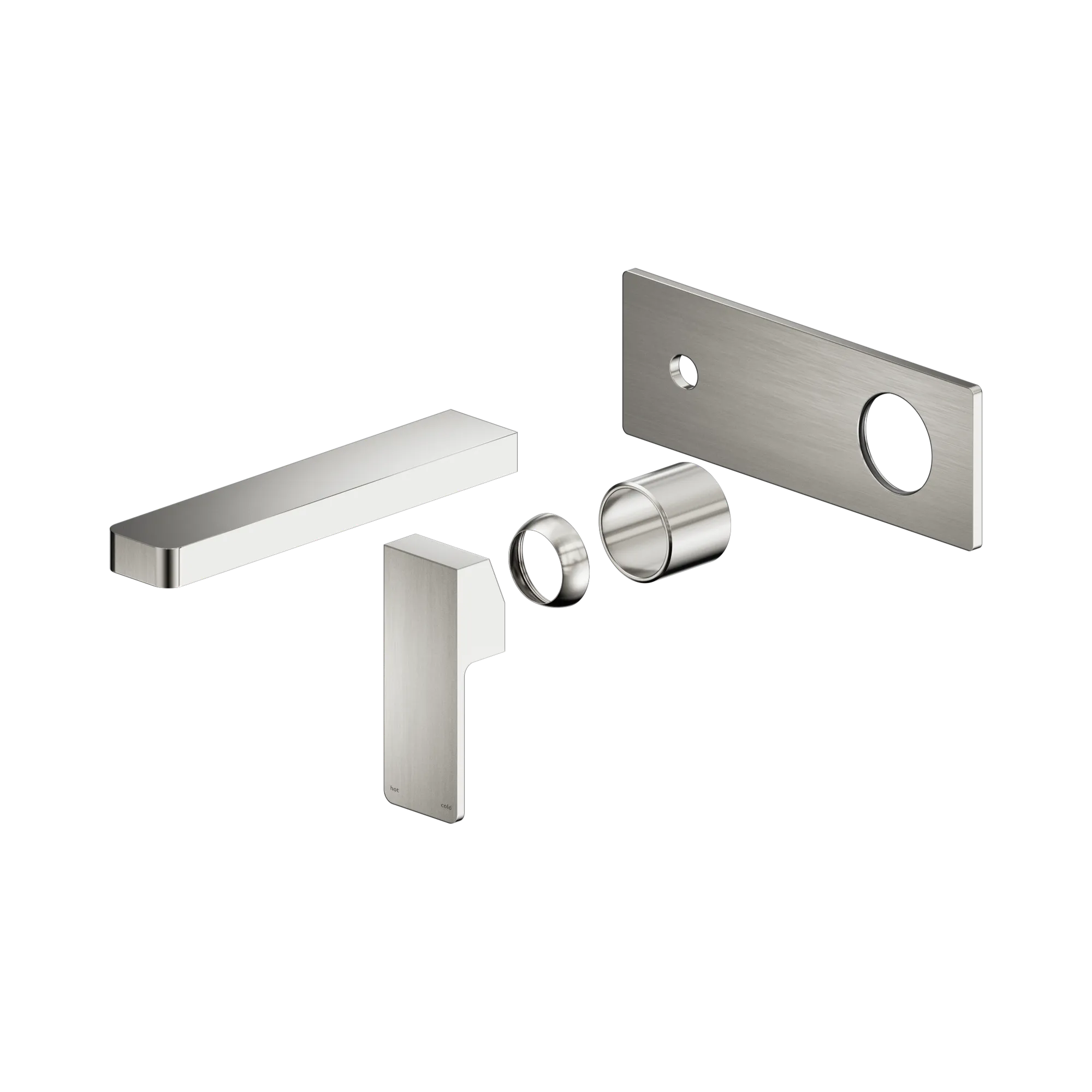 NR301510at BN Celia Wall Basin Bath Mixer Trim Kits Only Brushed Nickel image 1