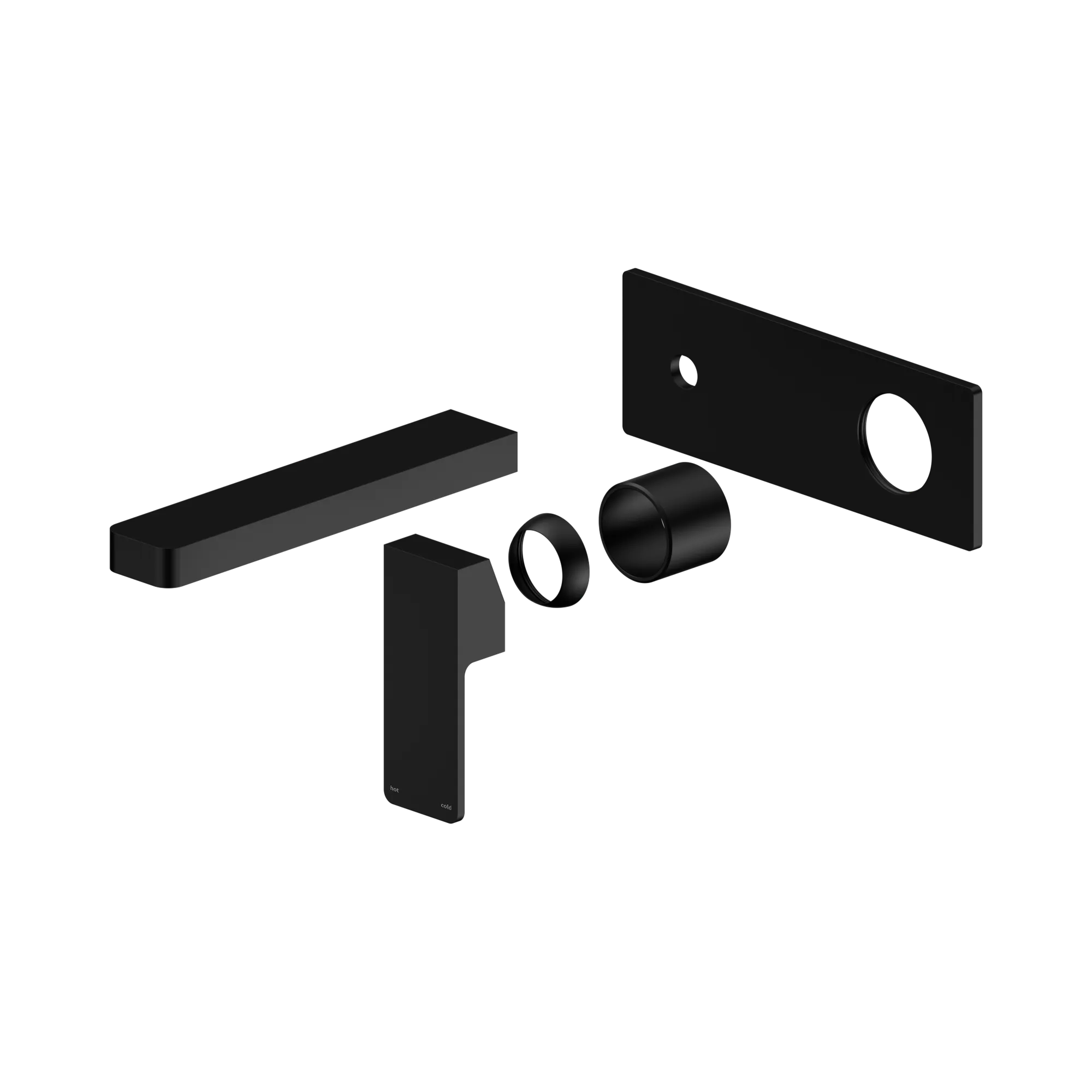 NR301510at MB Celia Wall Basin Bath Mixer Trim Kits Only Matte Black image 1