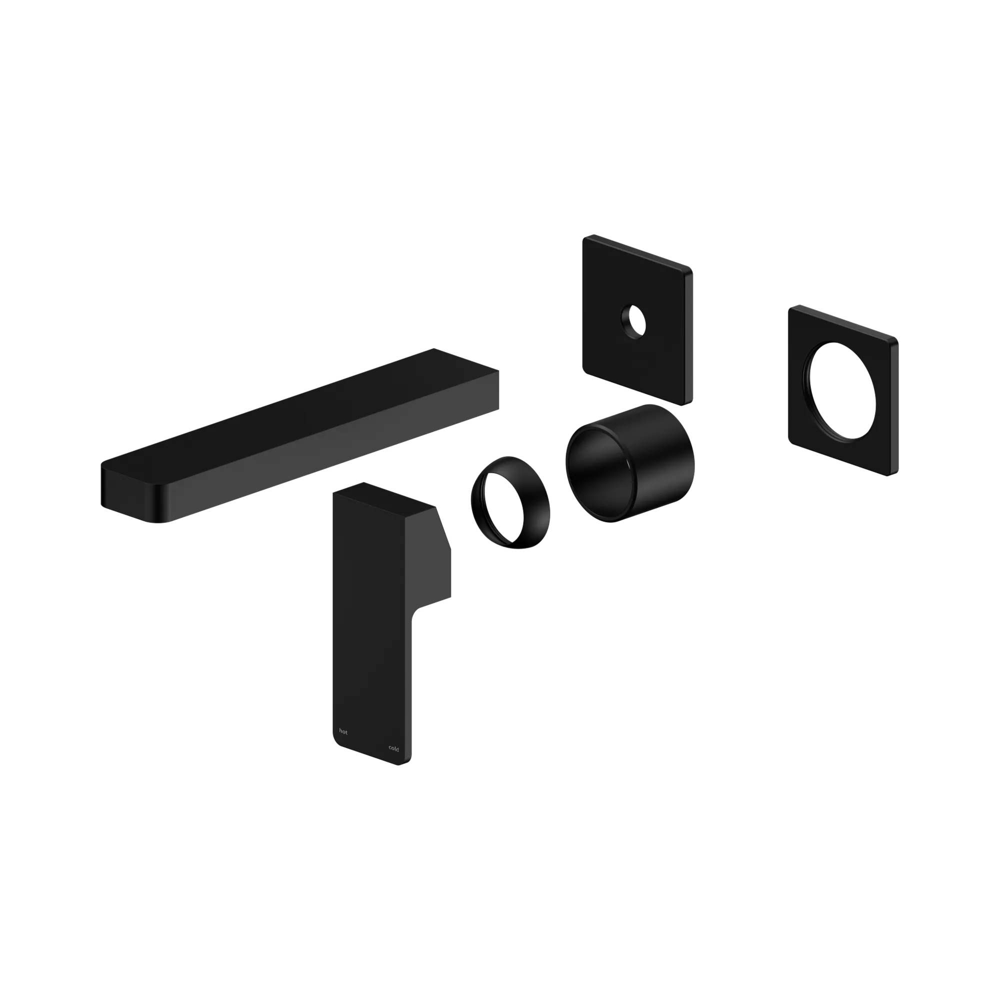 NR301510bt MB Celia Wall Basin Bath Mixer Separate Back Plate Trim Kits Only Matte Black image 1