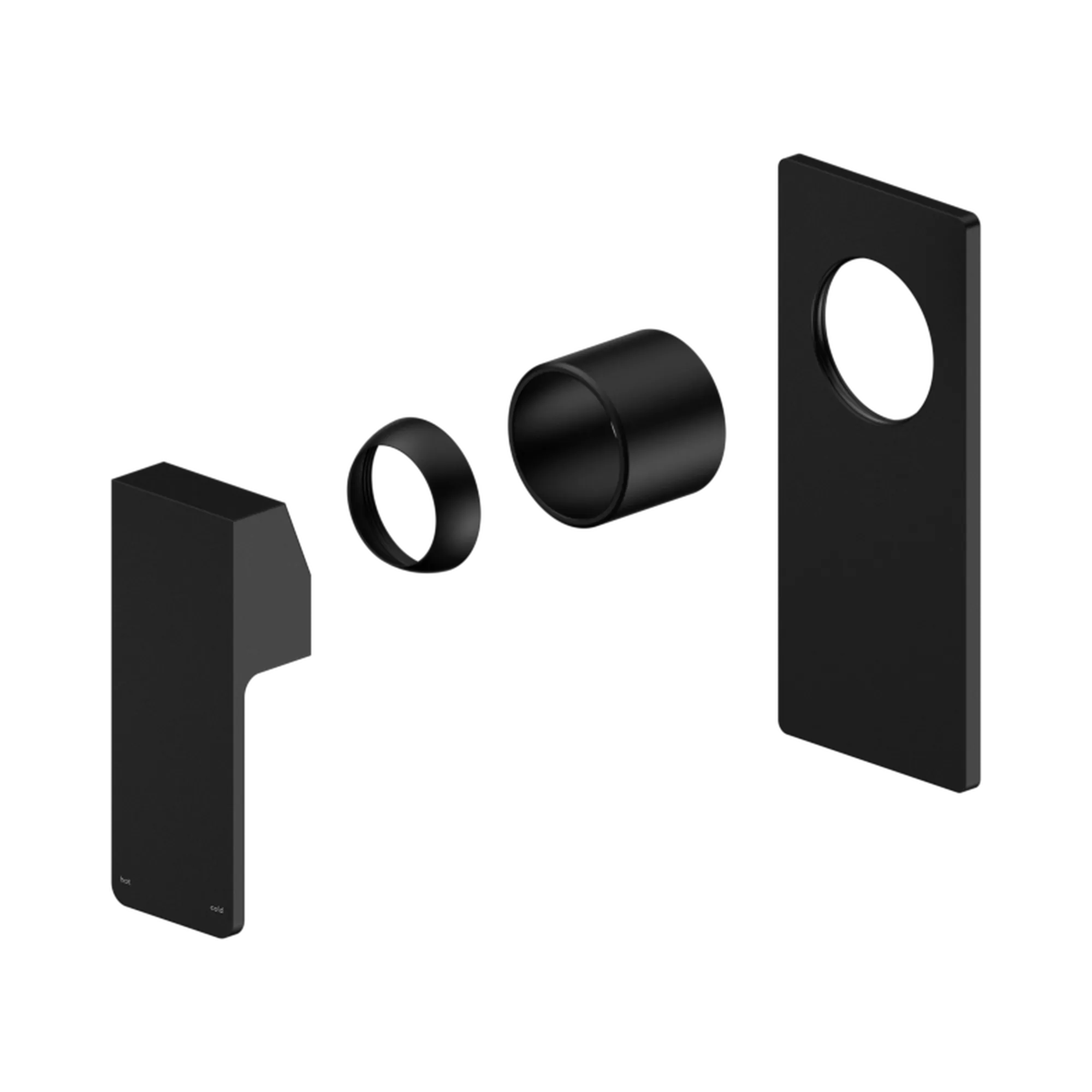 NR301511bt MB Celia Shower Mixer Rectangular Backplate Trim Kits Only Matte Black image 1