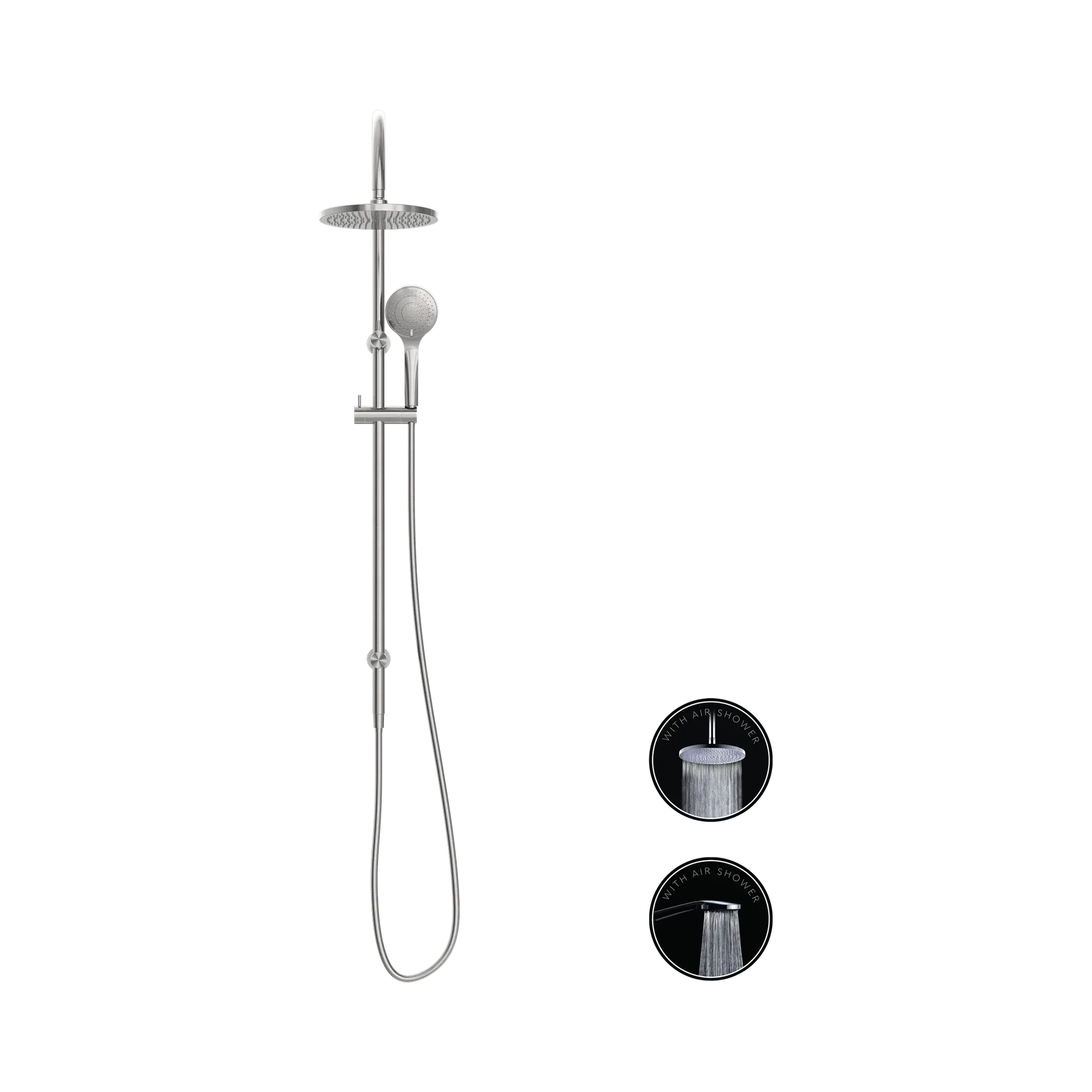 NR251905b BN Opal Twin Shower With Air Shower Brushed Nickel image 2