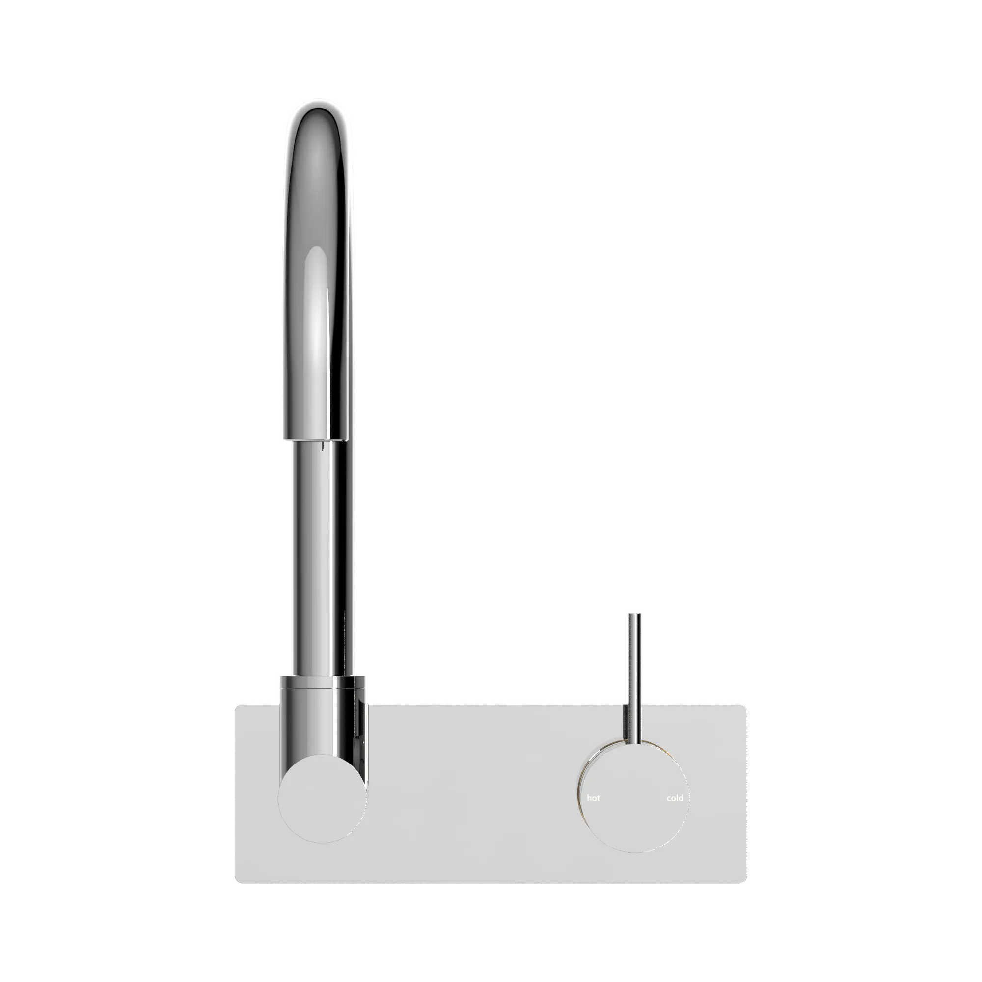 NR221909p CH Mecca Wall Basin Mixer Swivel Spout Handle Up Chrome image 2