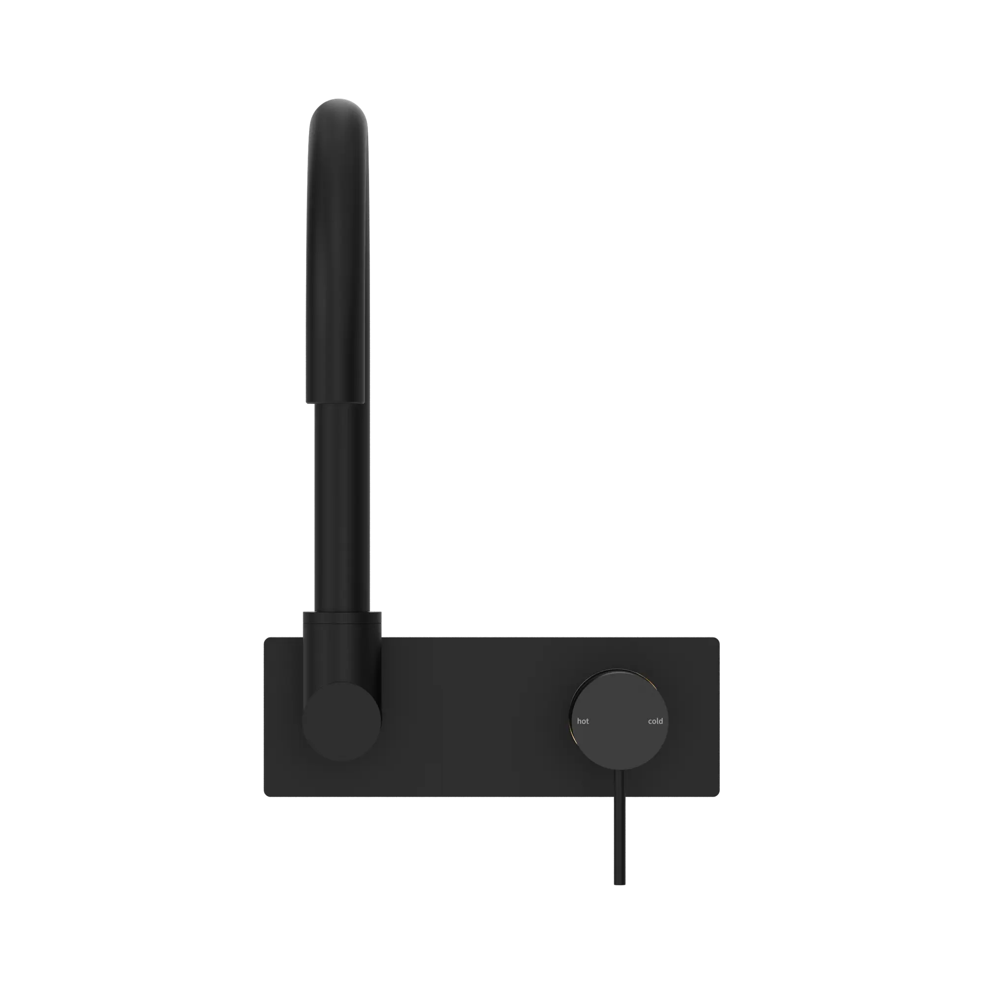 NR221909q MB Mecca Wall Basin Mixer Swivel Spout Matte Black image 2