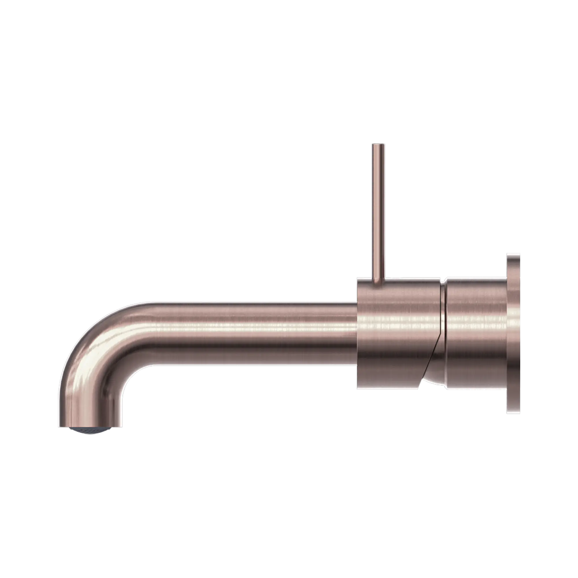 NR221907d185 BZ Mecca Wall Basin Mixer Separate Back Plate Handle Up 185mm Spout Brushed Bronze image 3