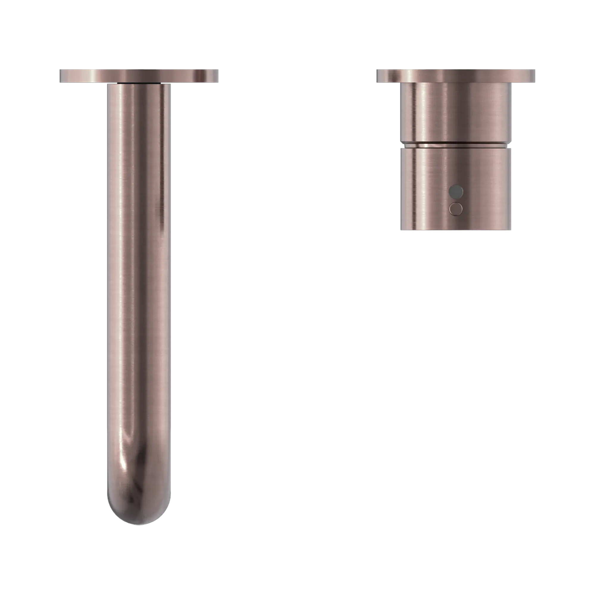 NR221907d185 BZ Mecca Wall Basin Mixer Separate Back Plate Handle Up 185mm Spout Brushed Bronze image 4