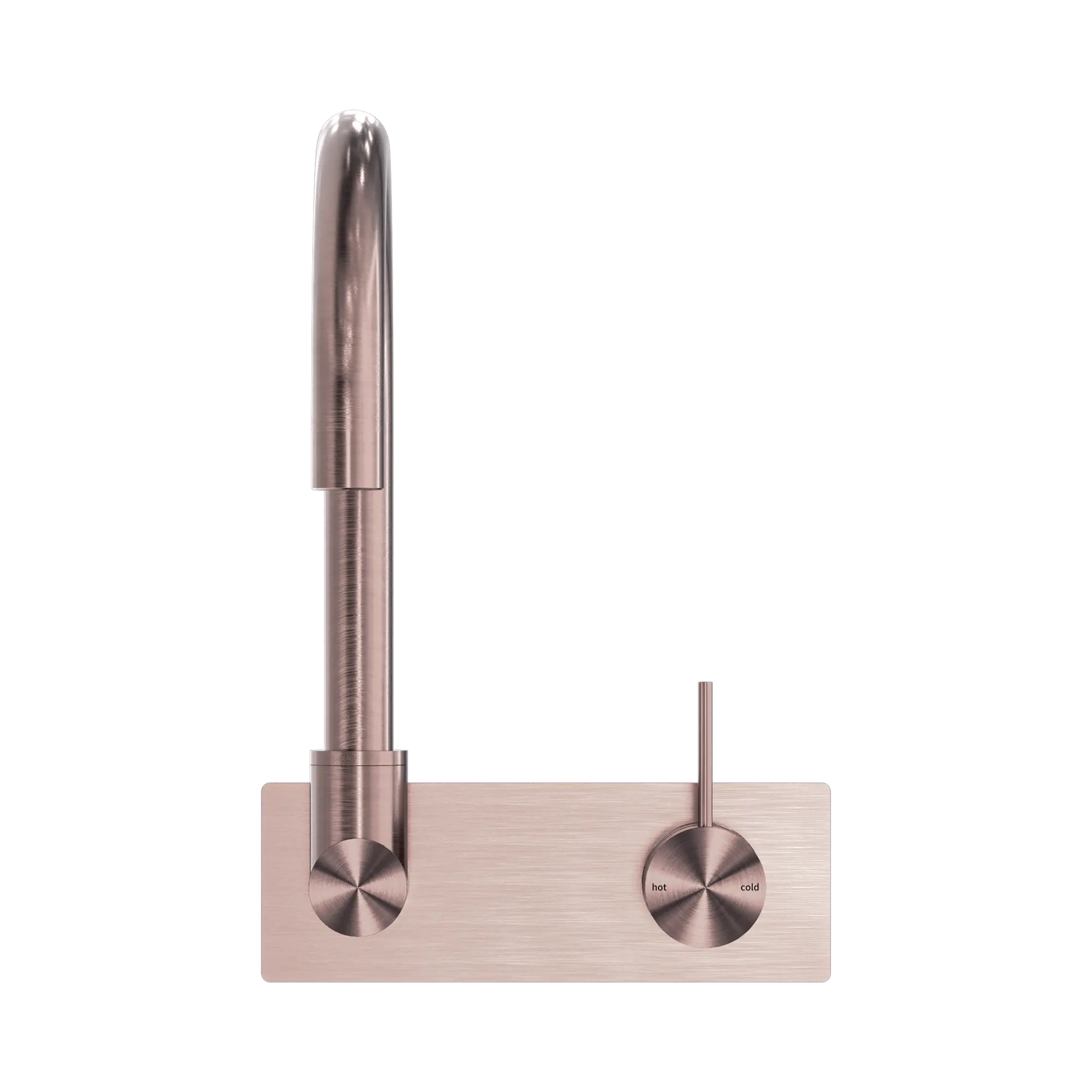 NR221909p BZ Mecca Wall Basin Mixer Swivel Spout Handle Up Brushed Bronze image 2