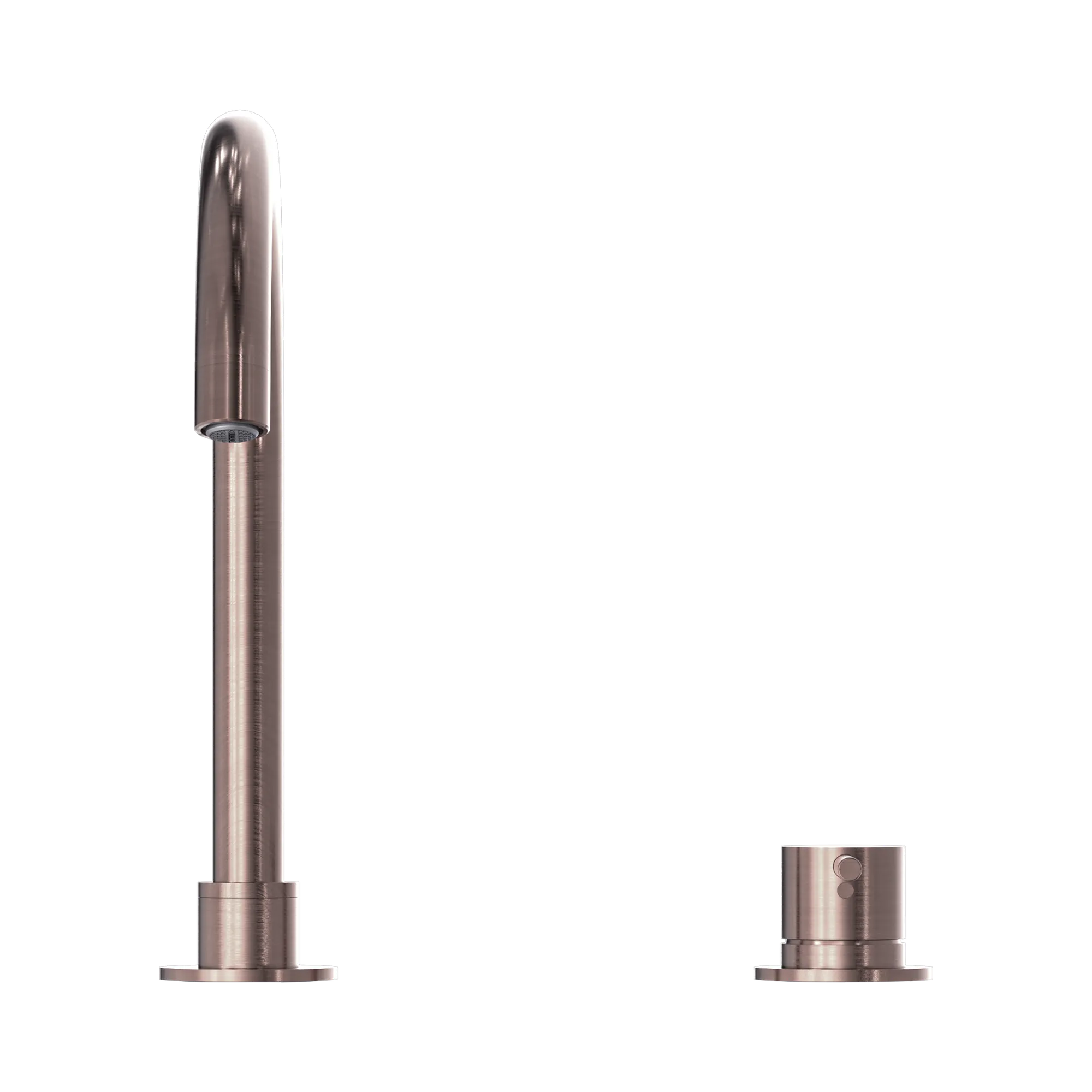 NR221901b BZ Mecca Hob Basin Mixer Round Swivel Spout Brushed Bronze image 2