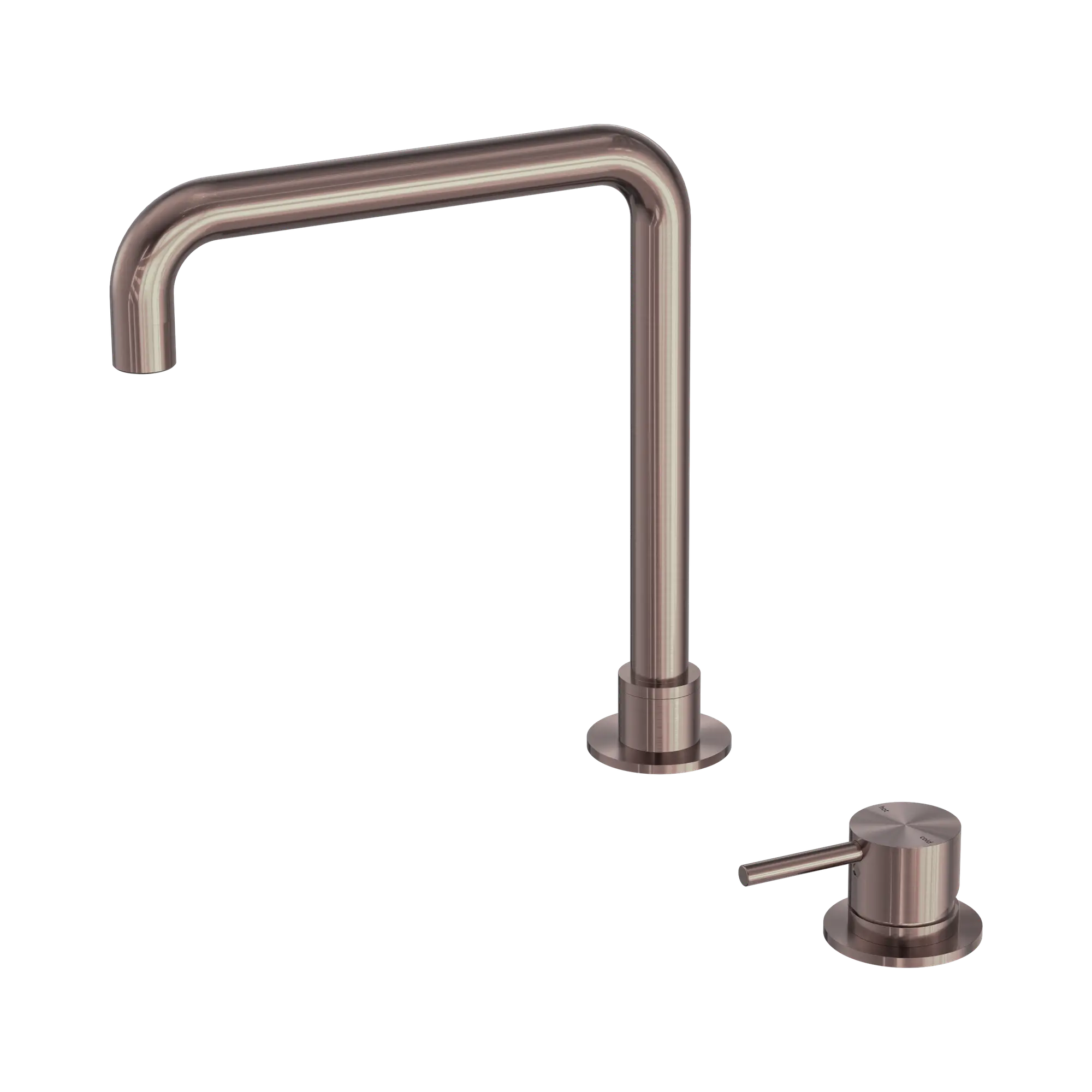 NR221901c BZ Mecca Hob Basin Mixer Square Swivel Spout Brushed Bronze image 1