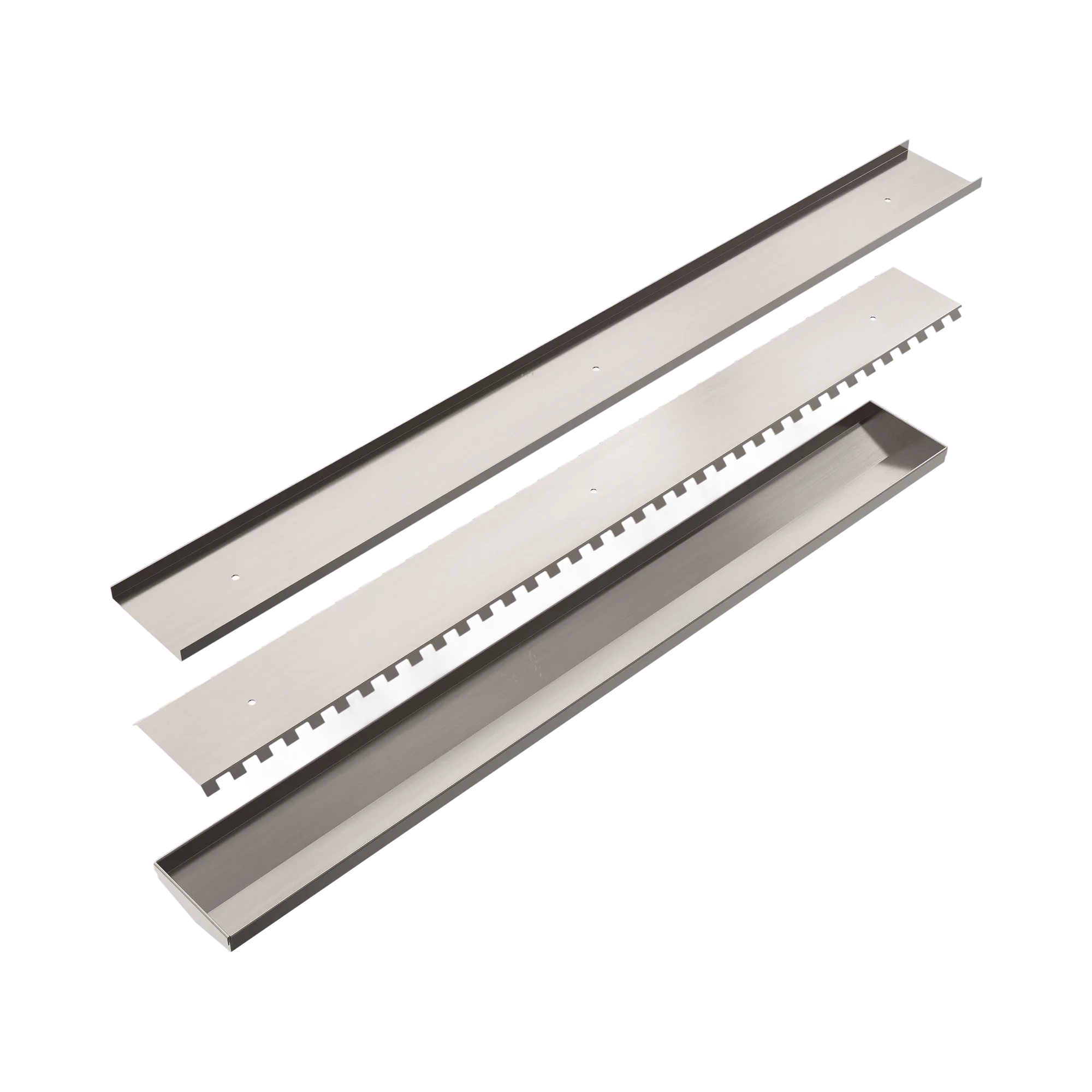 NRFG001 BN Tile Insert V Channel Floor Grate 80mm 89mm Outlet Without Outlet And Hole Saw Brushed Nickel image 4