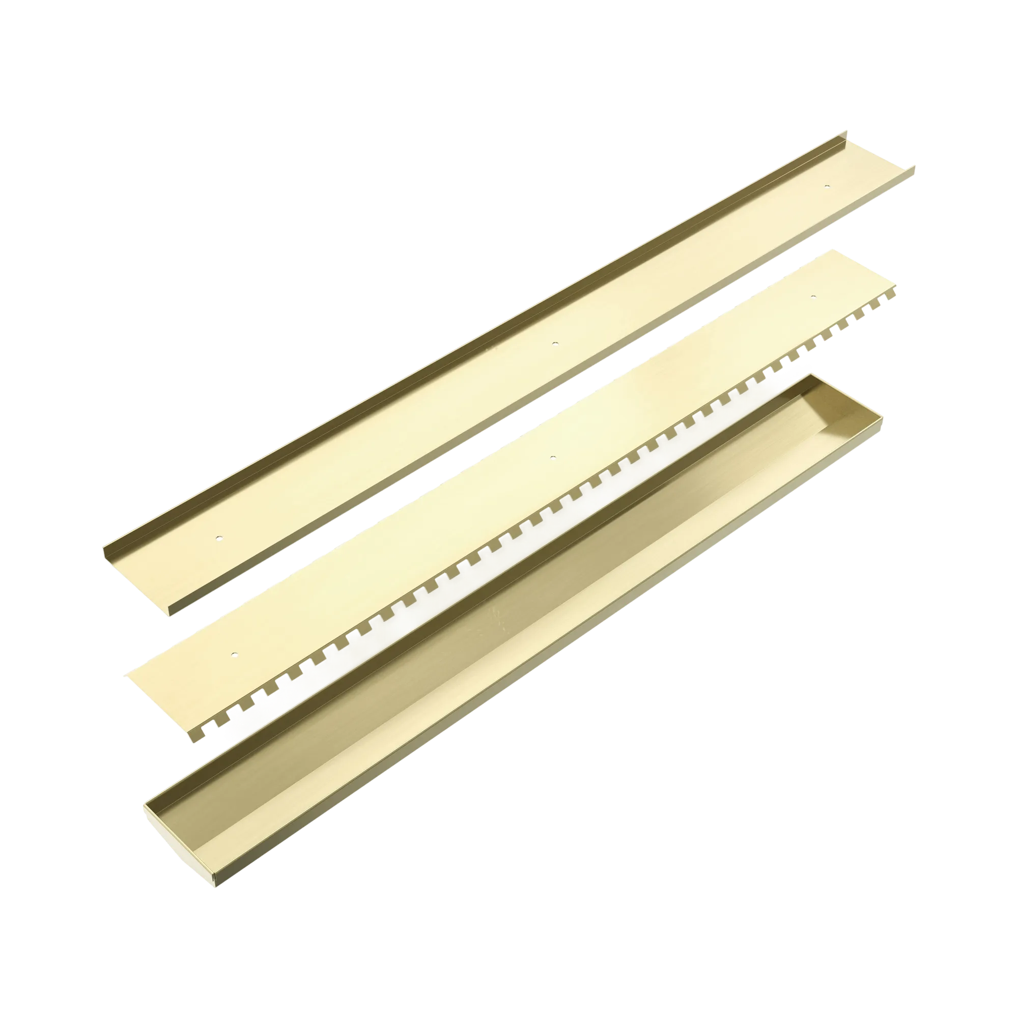 NRFG001 BG Tile Insert V Channel Floor Grate 80mm 89mm Outlet Without Outlet And Hole Saw Brushed Gold image 4