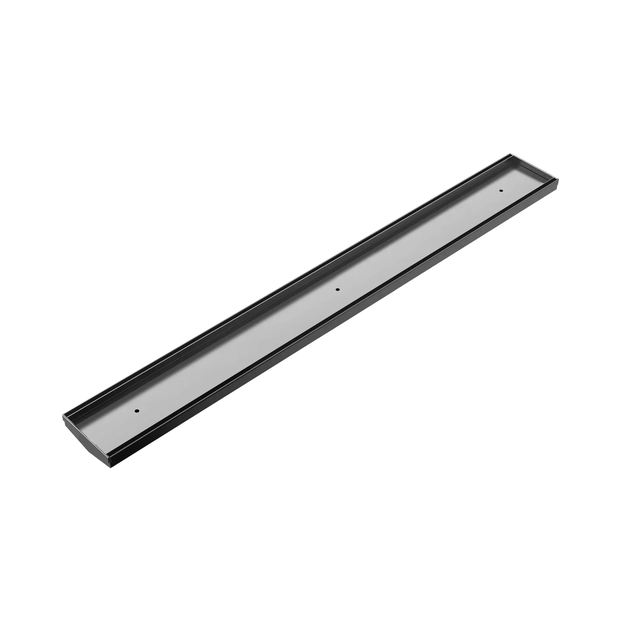 NRFG001 GM Tile Insert V Channel Floor Grate 80mm 89mm Outlet Without Outlet And Hole Saw Gun Metal image 1