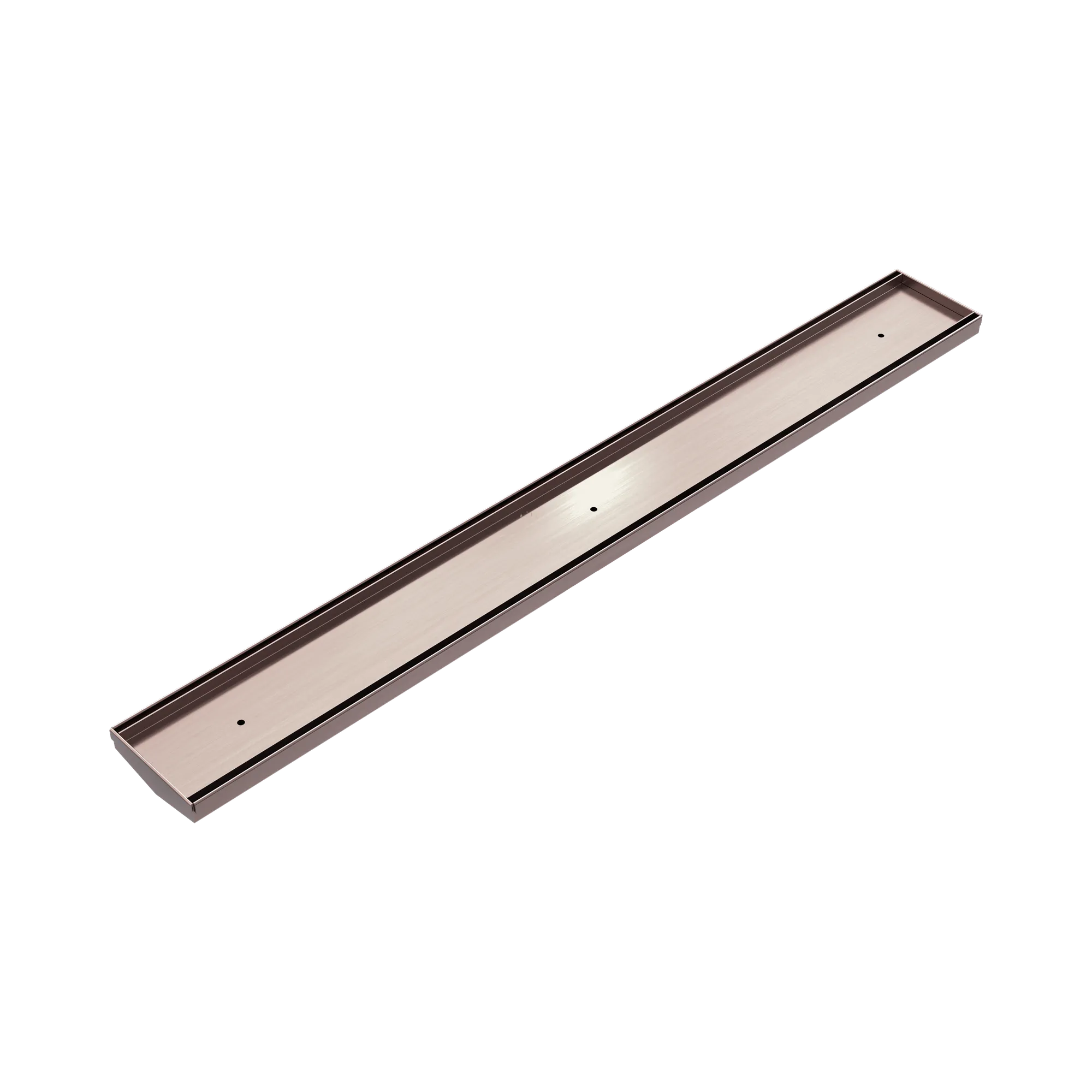 NRFG001 BZ Tile Insert V Channel Floor Grate 80mm 89mm Outlet Without Outlet And Hole Saw Brushed Bronze image 1