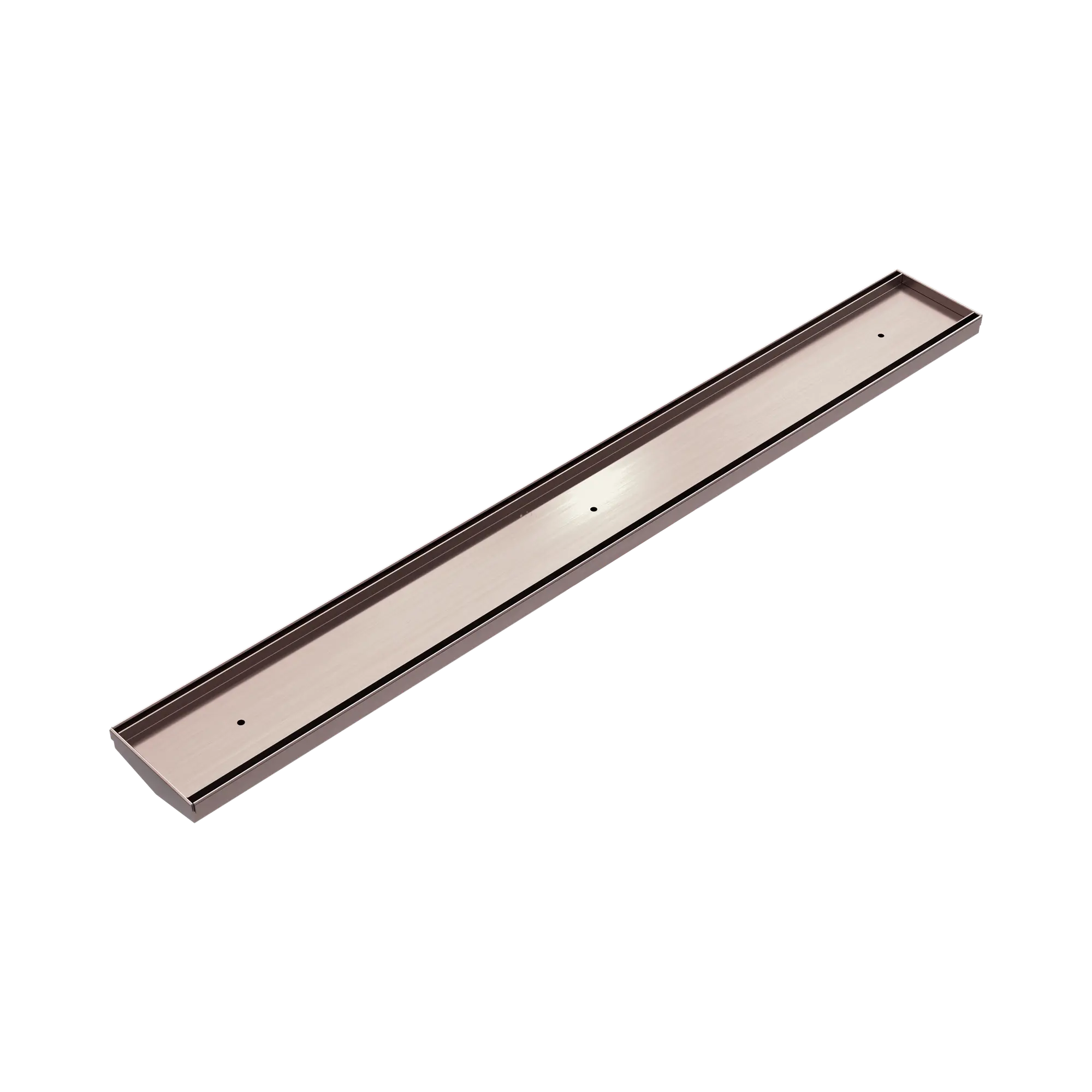 NRFG001 BZ Tile Insert V Channel Floor Grate 80mm 89mm Outlet Without Outlet And Hole Saw Brushed Bronze image 1