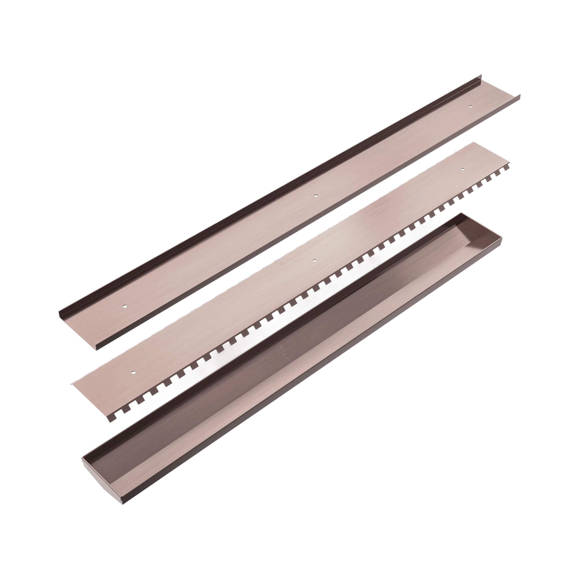 NRFG001 BZ Tile Insert V Channel Floor Grate 80mm 89mm Outlet Without Outlet And Hole Saw Brushed Bronze image 4