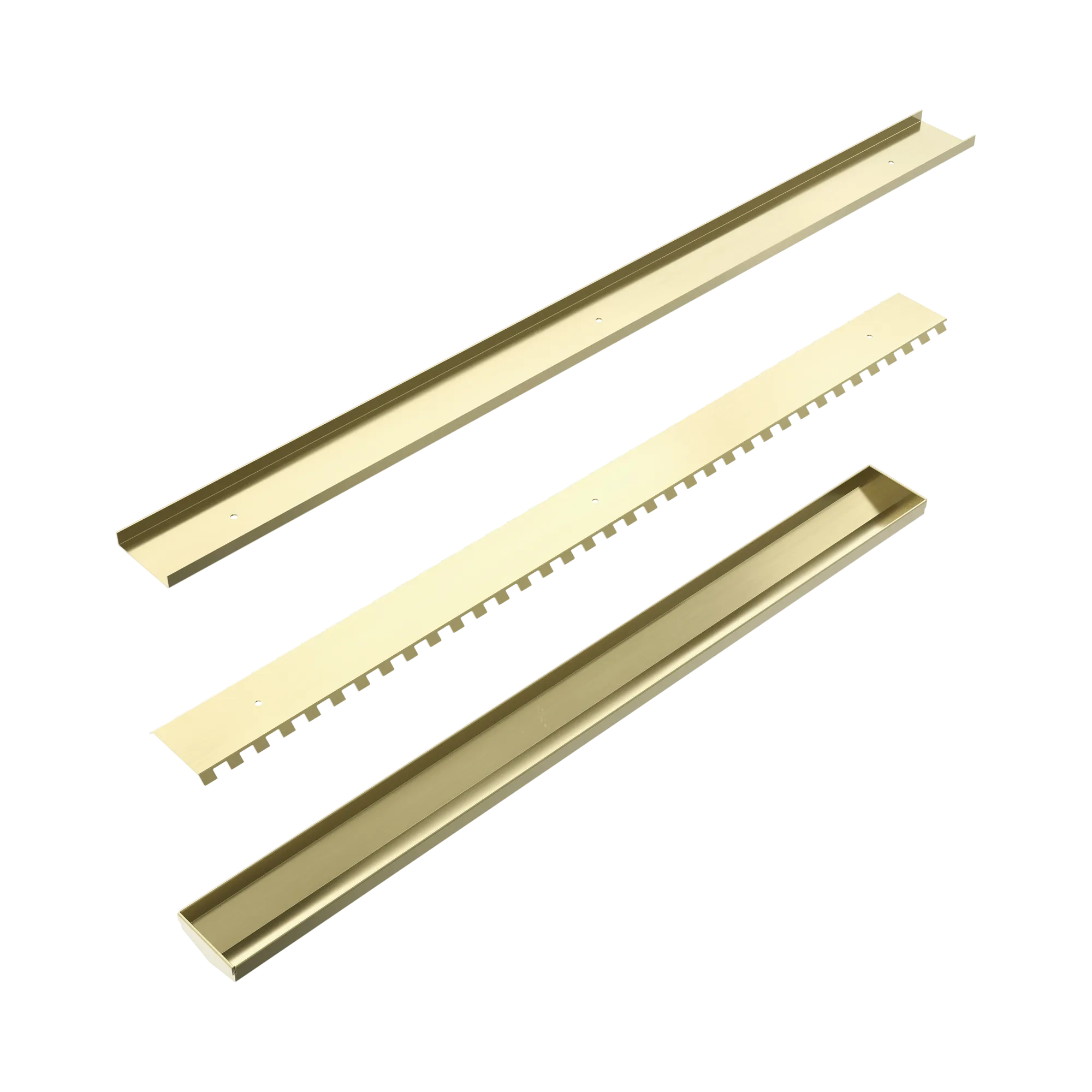 NRFG002 BG Tile Insert V Channel Floor Grate 50mm Outlet Without Outlet And Hole Saw Brushed Gold image 4