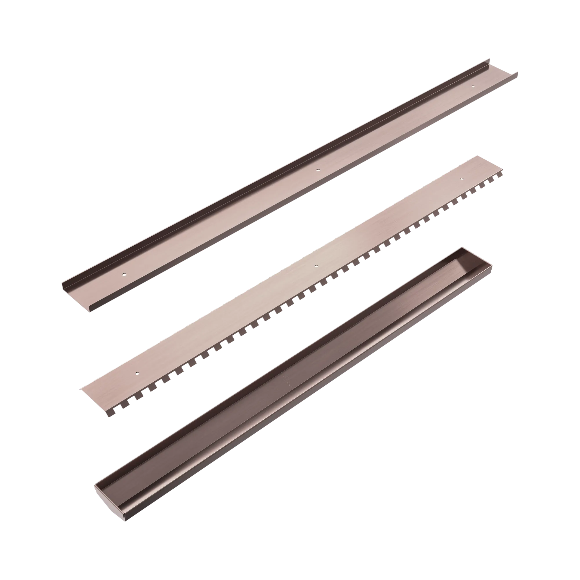 NRFG002 BZ Tile Insert V Channel Floor Grate 50mm Outlet Without Outlet And Hole Saw Brushed Bronze image 4
