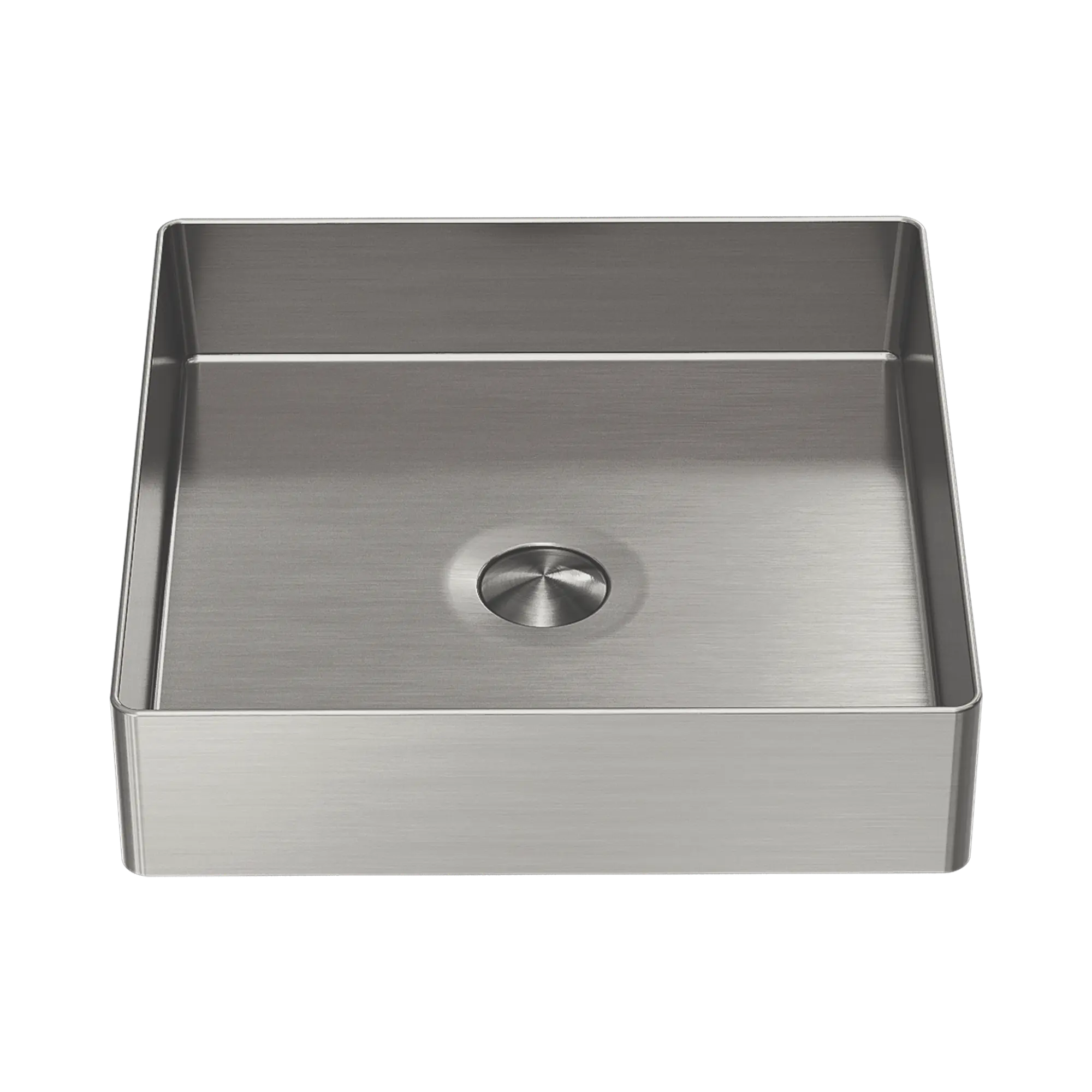 NRB401s BN Opal Square 400mm Stainless Steel Basin Brushed Nickel image 1