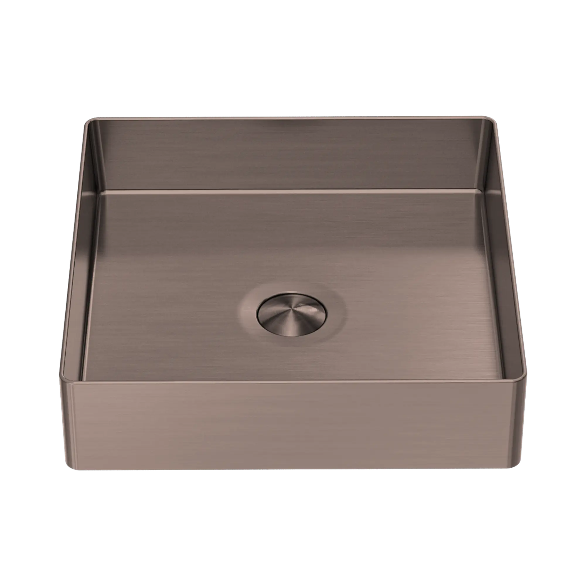 NRB401s BZ Opal Square 400mm Stainless Steel Basin Brushed Bronze image 1