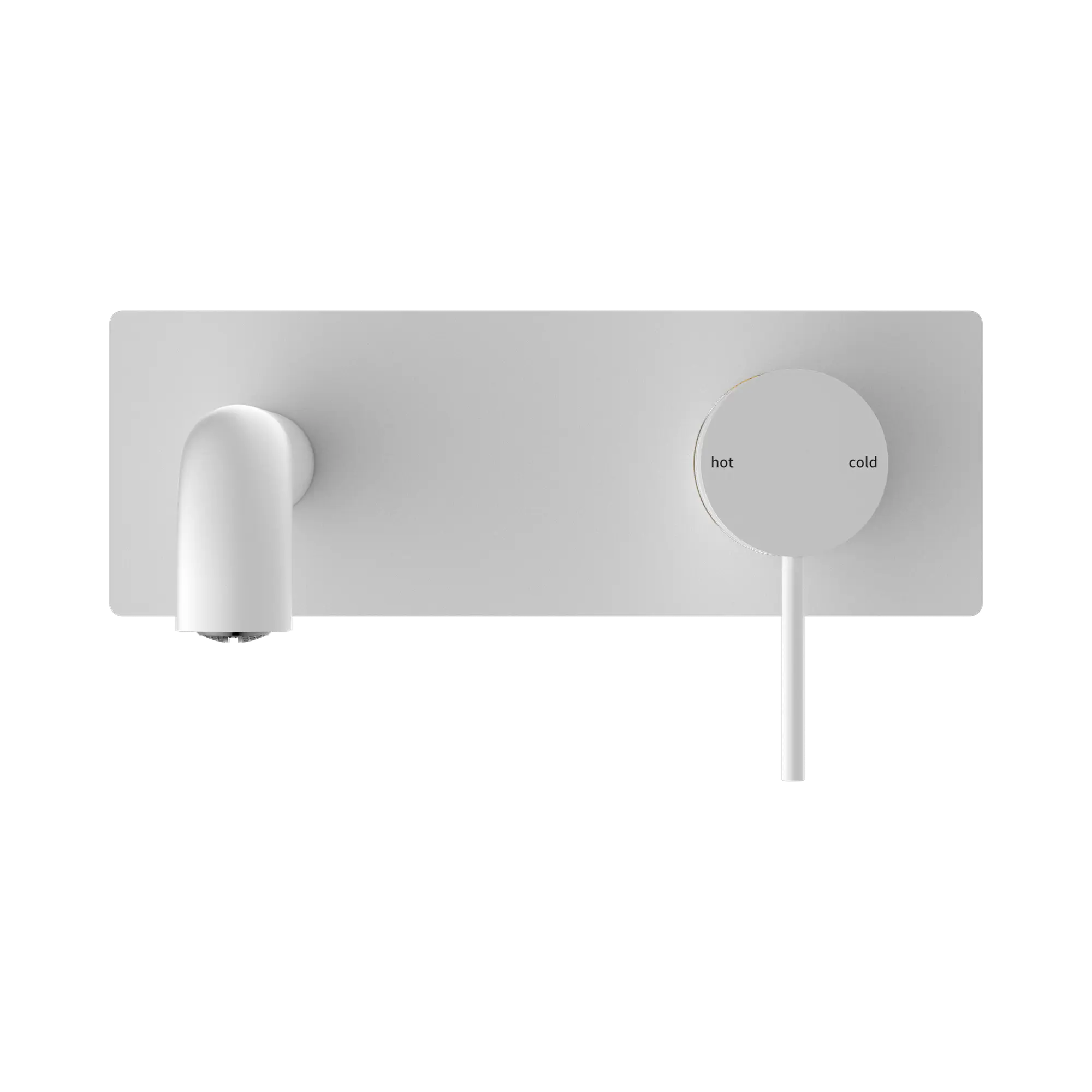 NR221907a185 MW Mecca Wall Basin Mixer 185mm Spout Matte White image 2