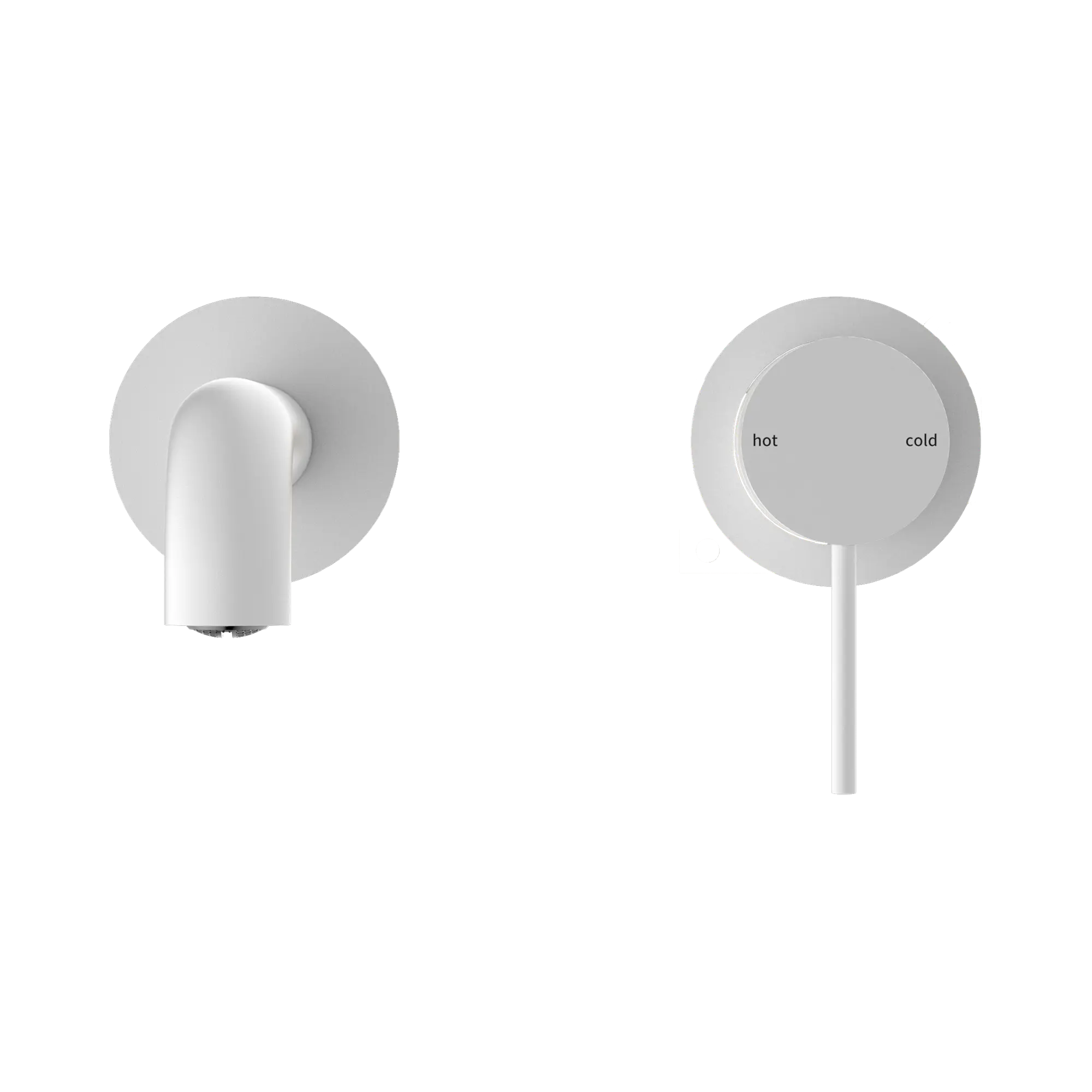 NR221907c185 MW Mecca Wall Basin Mixer Separate Back Plate 185mm Spout Matte White image 2