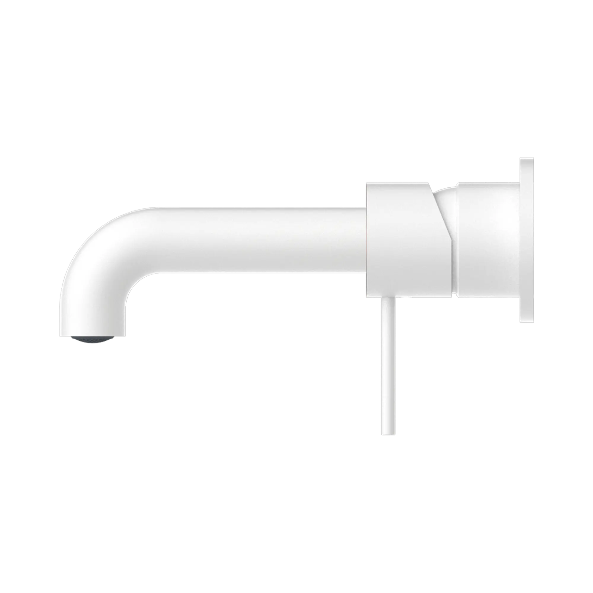NR221907c185 MW Mecca Wall Basin Mixer Separate Back Plate 185mm Spout Matte White image 3