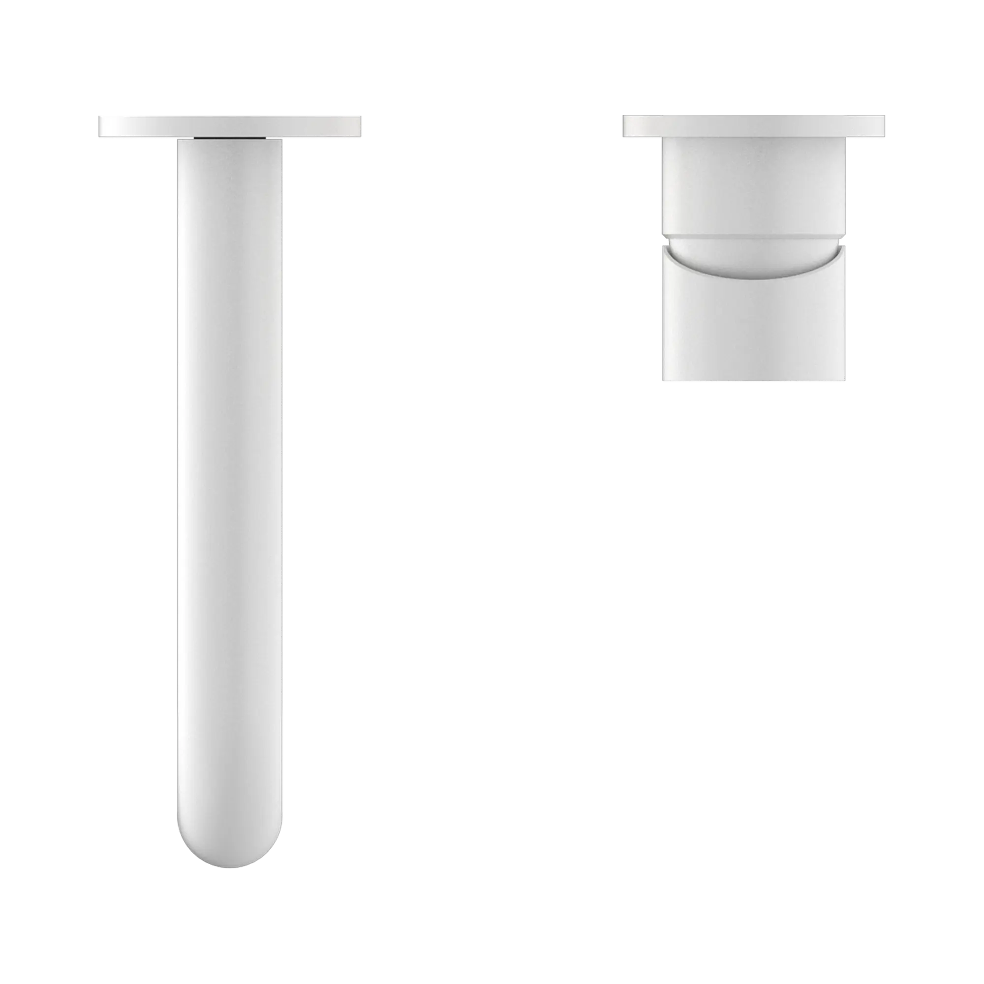 NR221907c185 MW Mecca Wall Basin Mixer Separate Back Plate 185mm Spout Matte White image 4