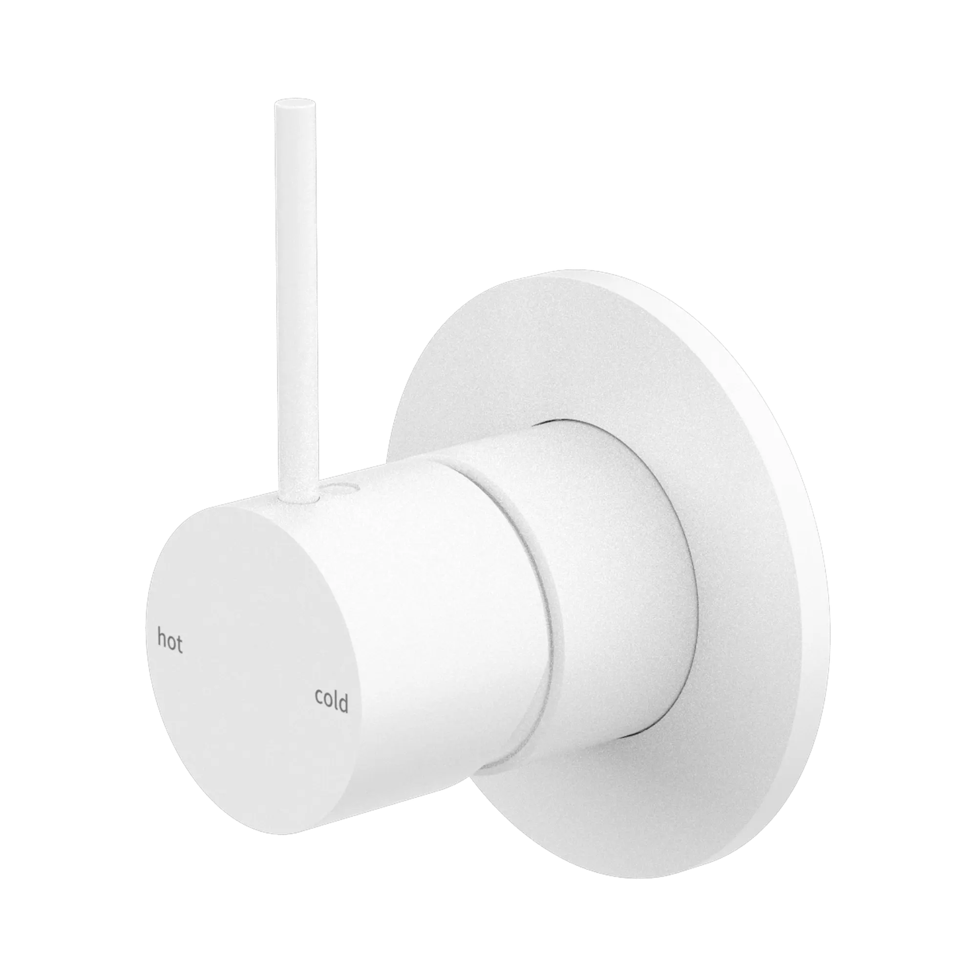 NR221909b MW Mecca Shower Mixer Handle Up Matte White image 1