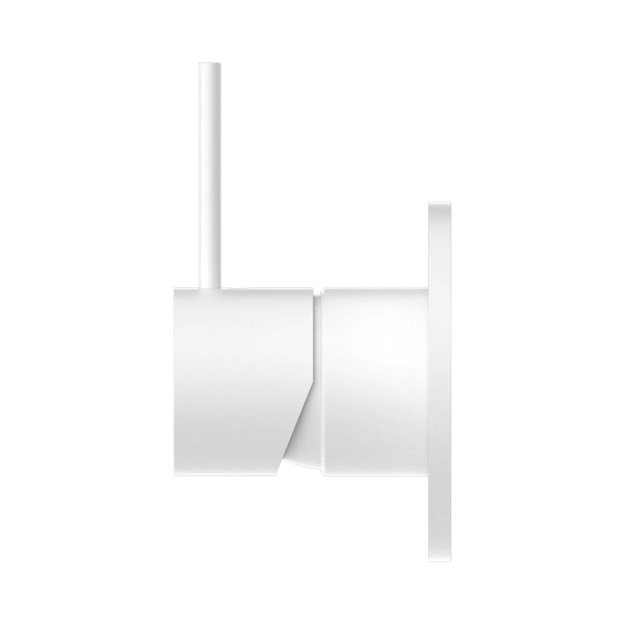 NR221909b MW Mecca Shower Mixer Handle Up Matte White image 3