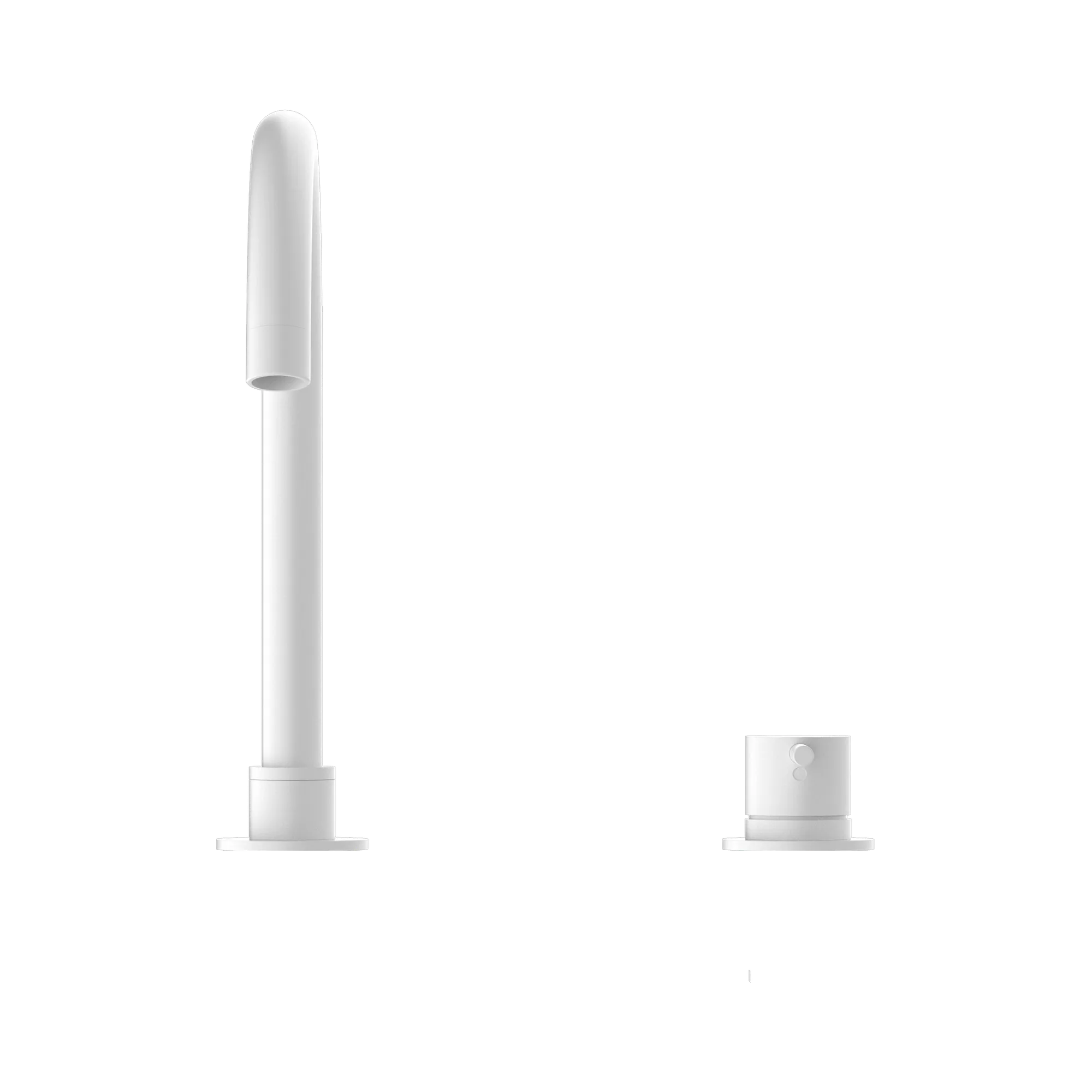 NR221901b MW Mecca Hob Basin Mixer Round Swivel Spout Matte White image 3