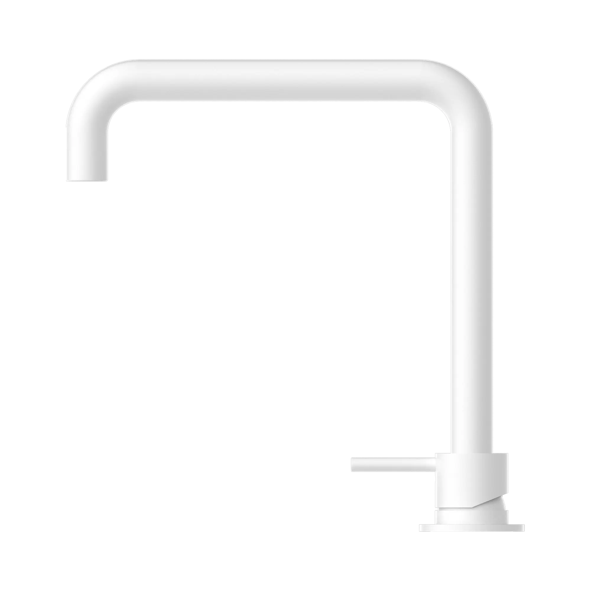 NR221901c MW Mecca Hob Basin Mixer Square Swivel Spout Matte White image 2