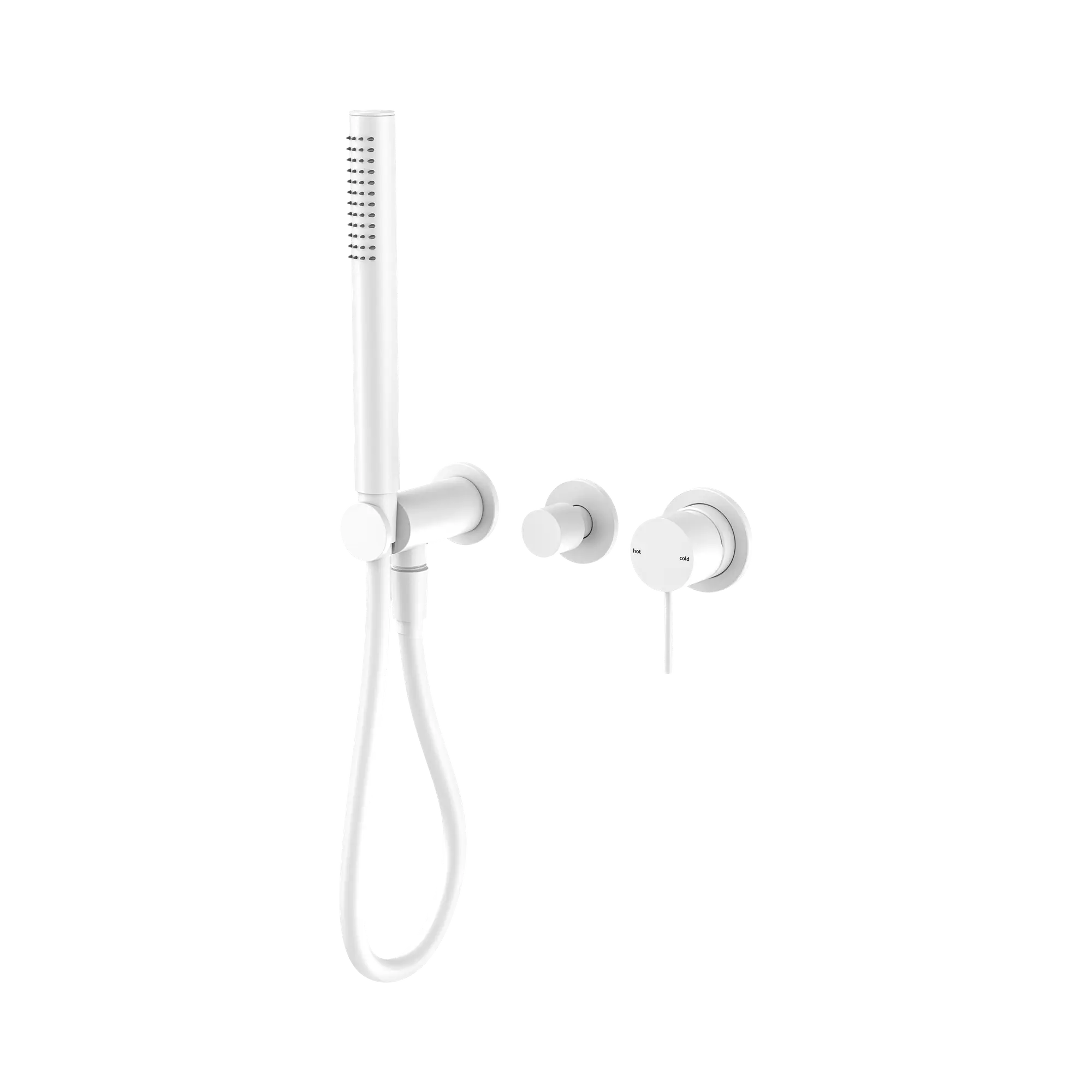 NR221903f MW Mecca Shower Mixer With Divertor System Seperate Back Plate Matte White image 1