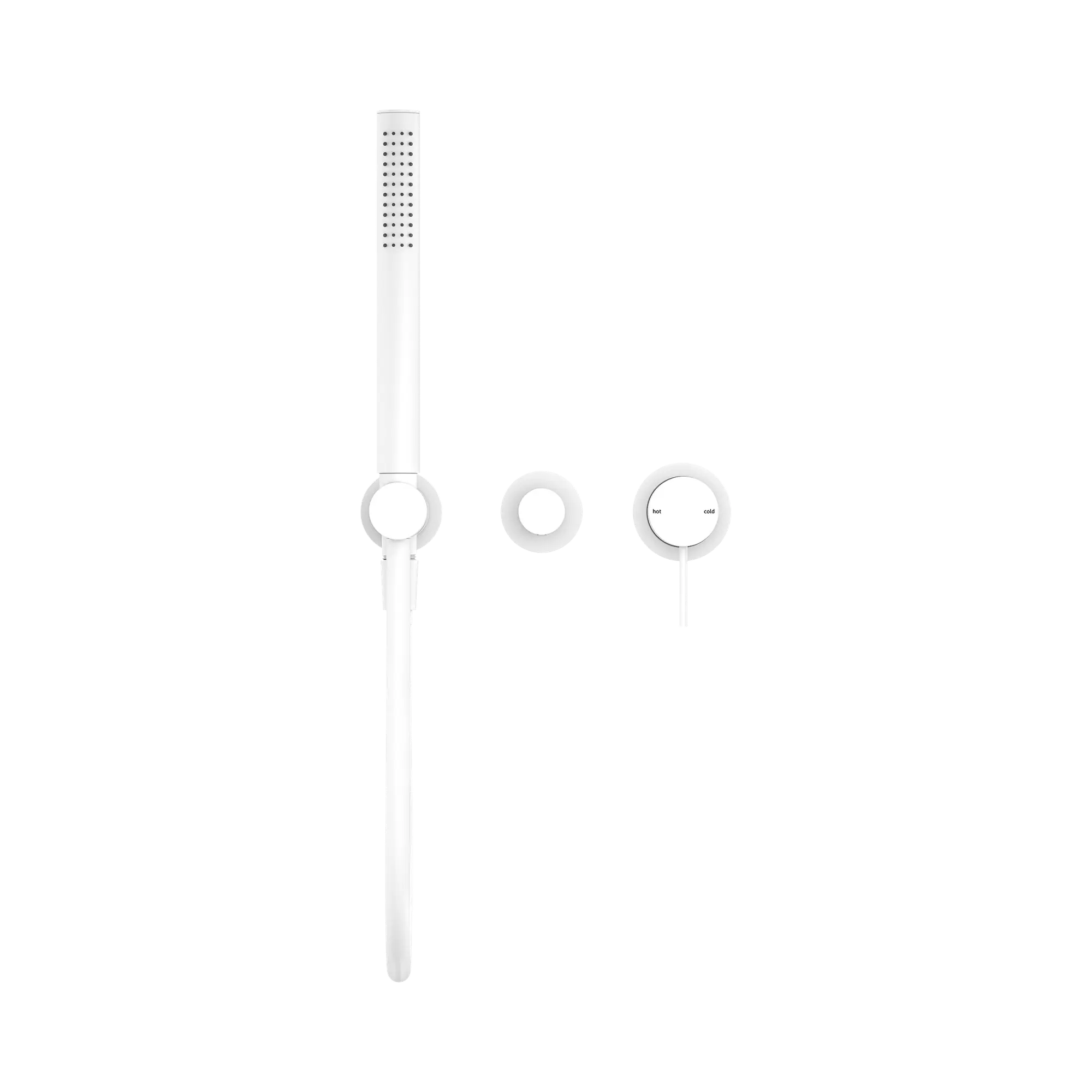 NR221903f MW Mecca Shower Mixer With Divertor System Seperate Back Plate Matte White image 2