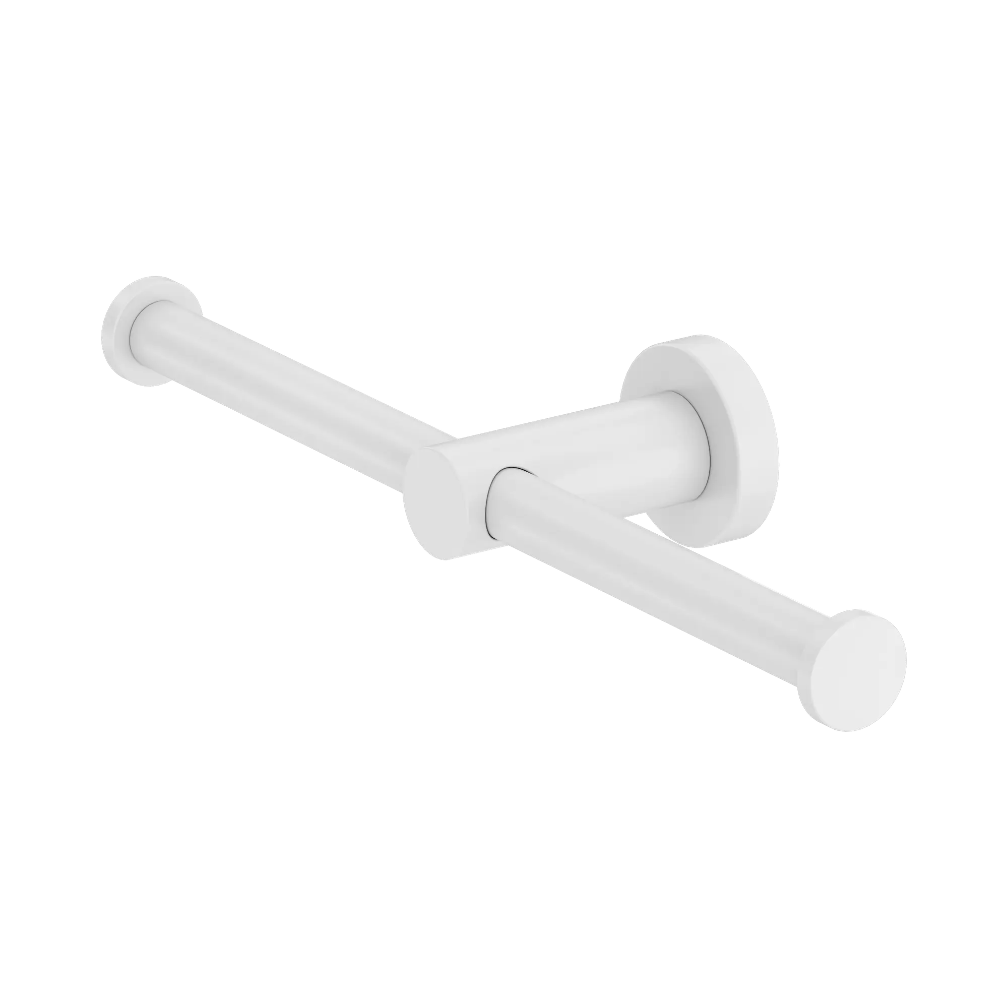 NR1986d MW Mecca Double Toilet Roll Holder Matte White image 1
