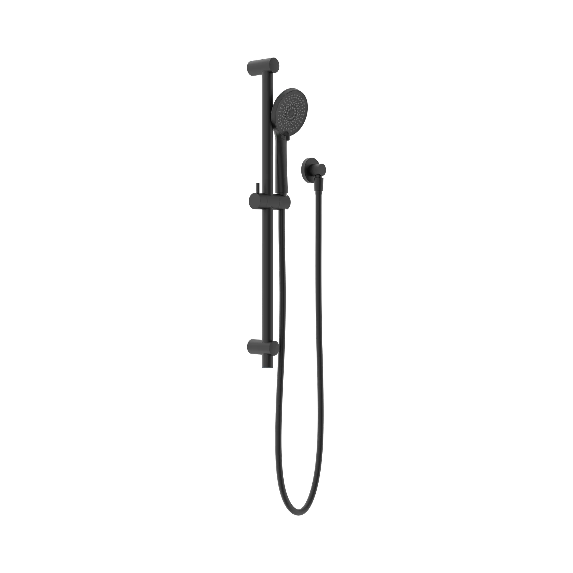 NR318 MB Round Metal Project Rail Shower Matte Black image 1