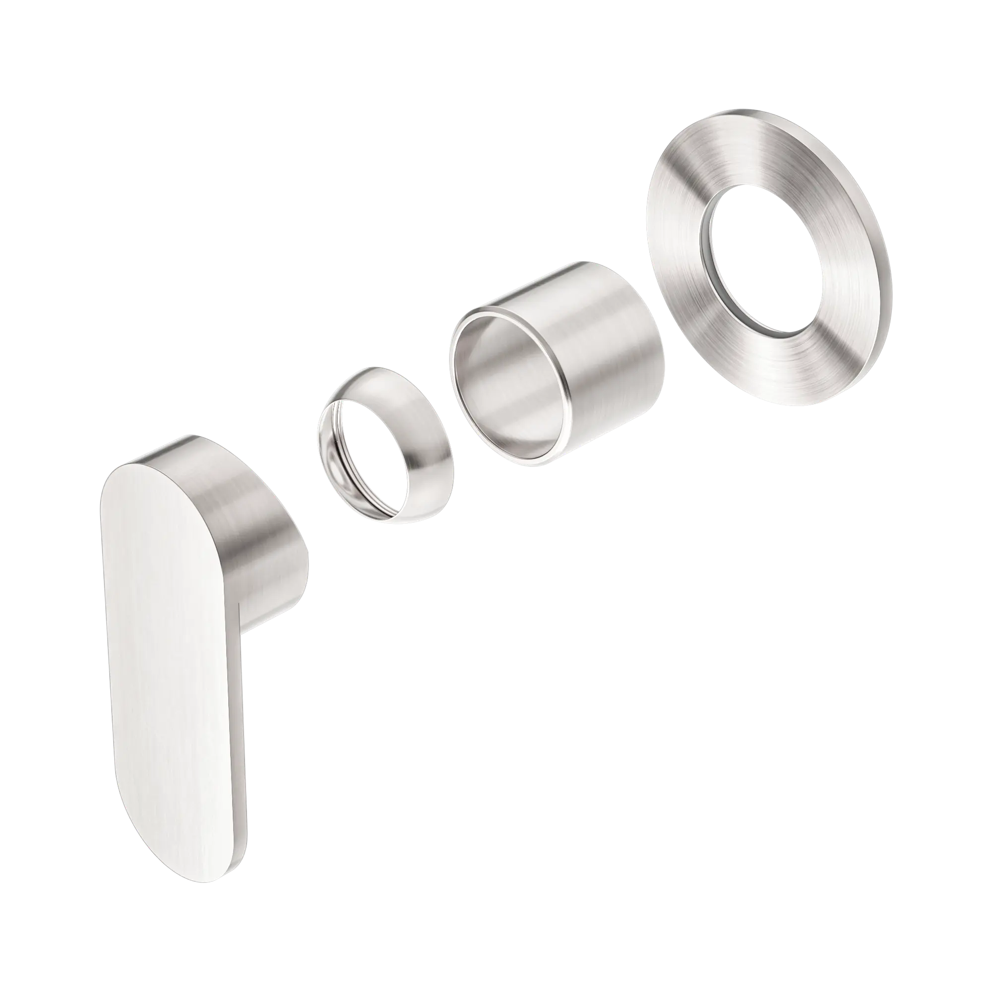 NR301311 DTBN Ecco Shower Mixer 80mm Round Plate Trim Kits Only Brushed Nickel image 1