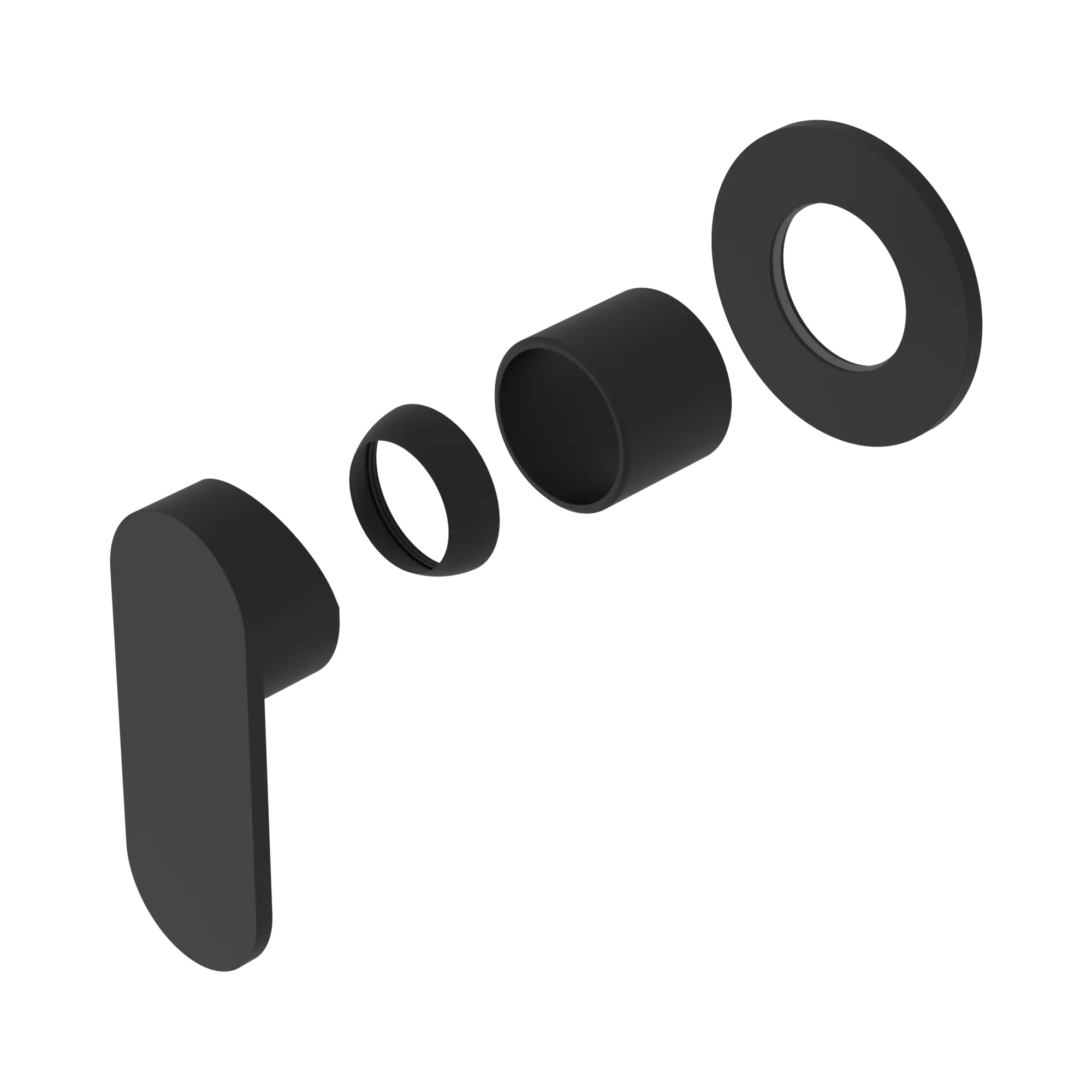 NR301311 DTMB Ecco Shower Mixer 80mm Round Plate Trim Kits Only Matte Black image 1