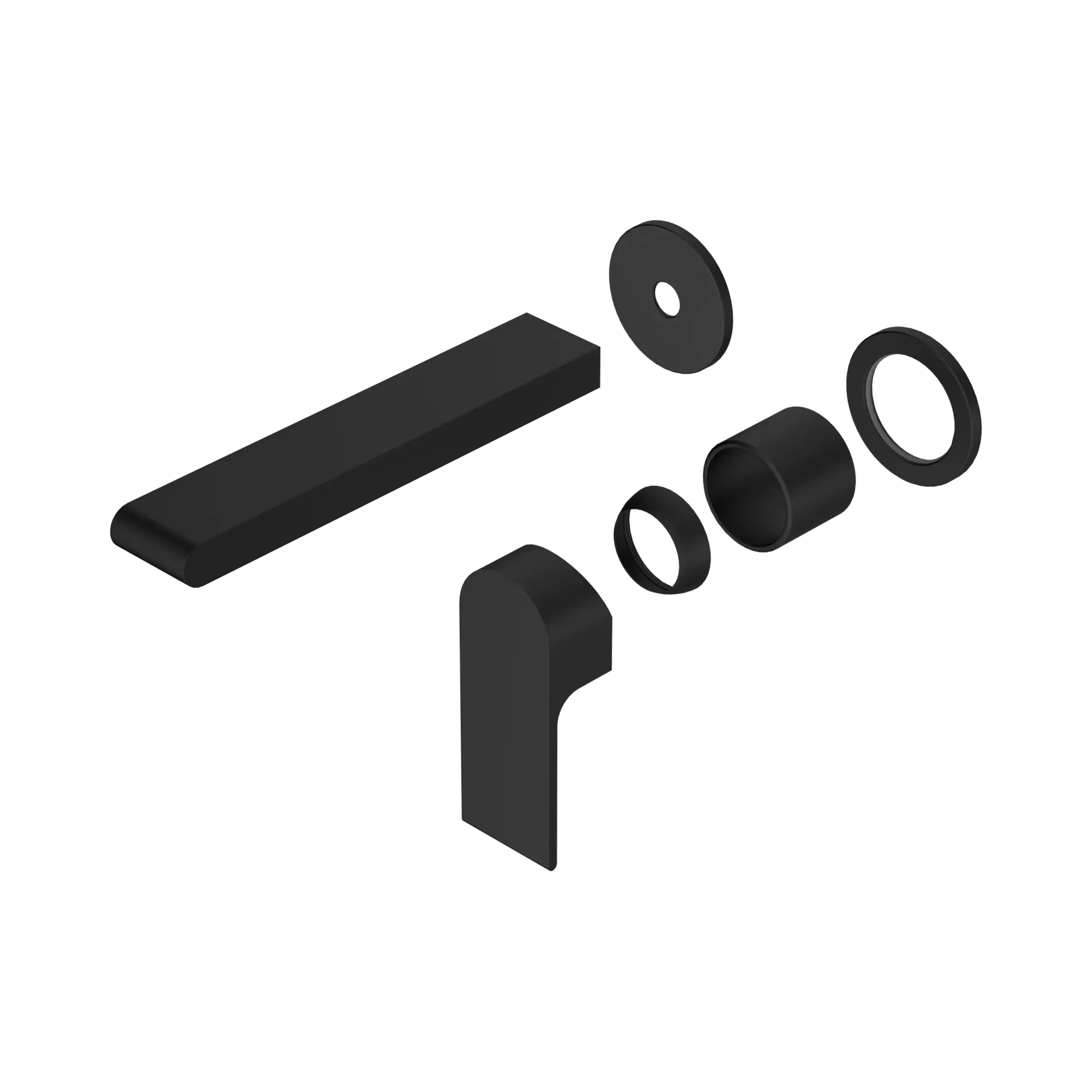 NR321510 ETMB Bianca Wall Basin Bath Mixer Separate Back Plate 187mm Trim Kits Only Matte Black image 1