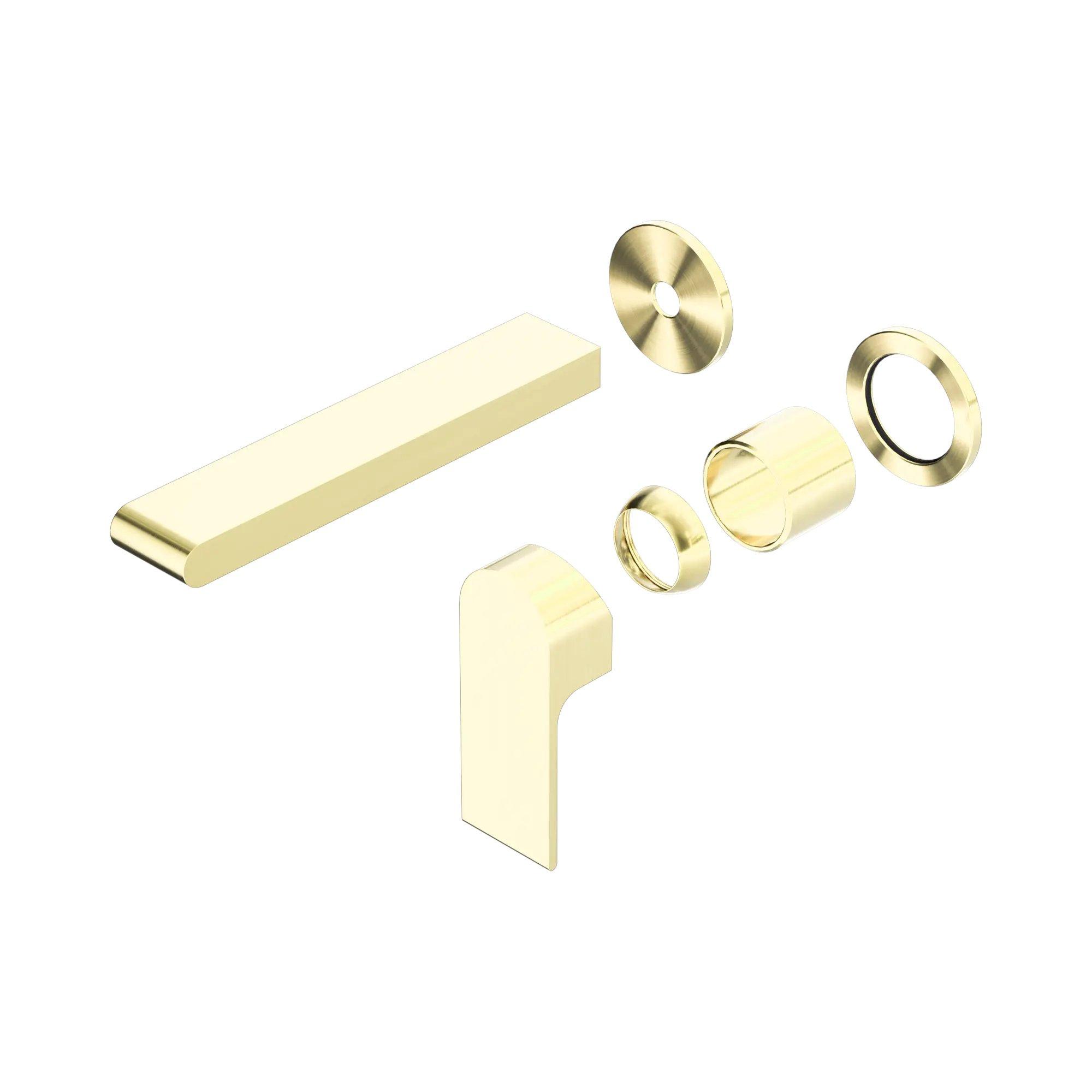 NR321510 ETBG Bianca Wall Basin Bath Mixer Separate Back Plate 187mm Trim Kits Only Brushed Gold image 1