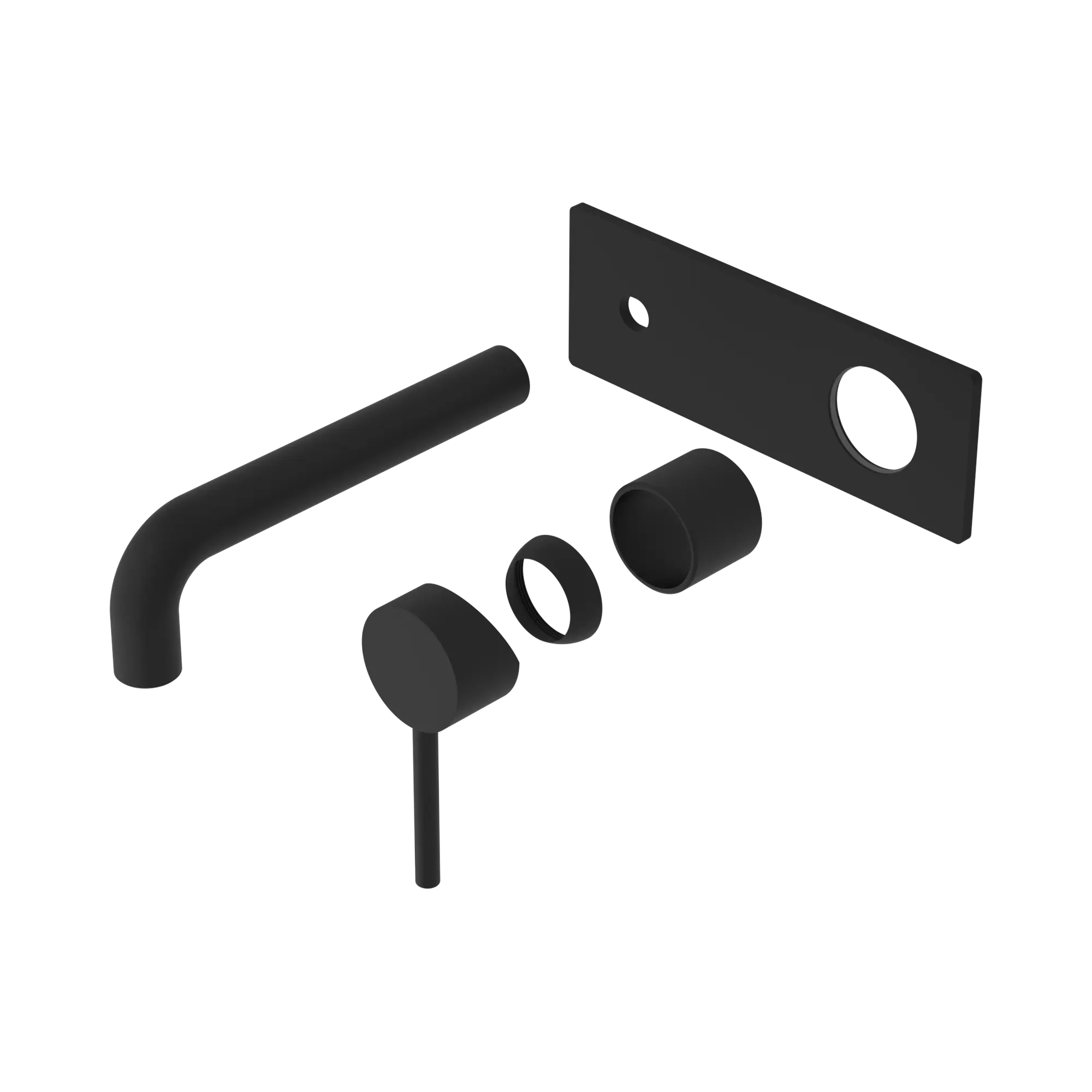 NR250810b TMB Dolce Wall Basin Bath Mixer Trim Kits Only Matte Black image 1