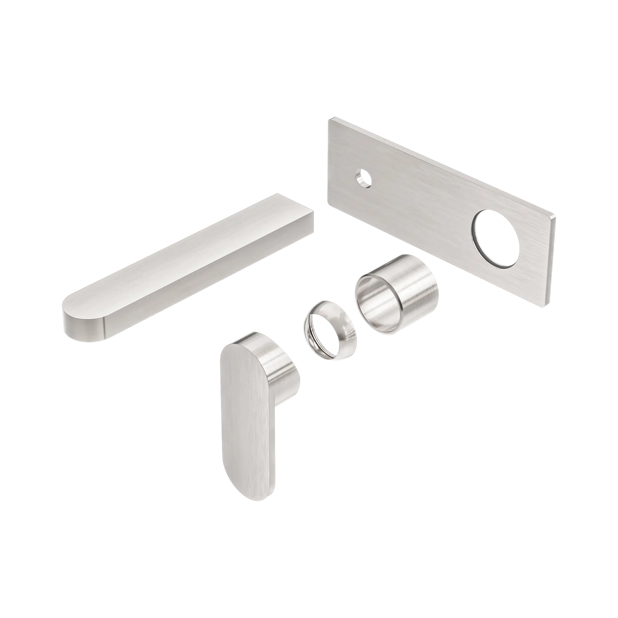 NR301310a TBN Ecco Wall Basin Bath Mixer Trim Kits Only Brushed Nickel image 1