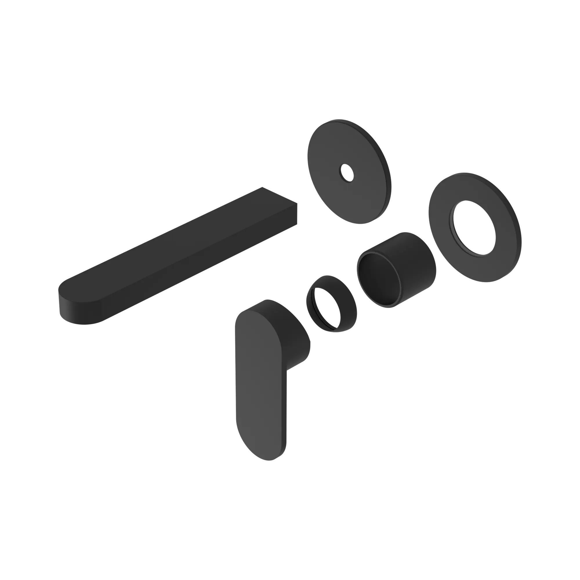 NR301310b TMB Ecco Wall Basin Bath Mixer Separate Back Plate Trim Kits Only Matte Black image 1