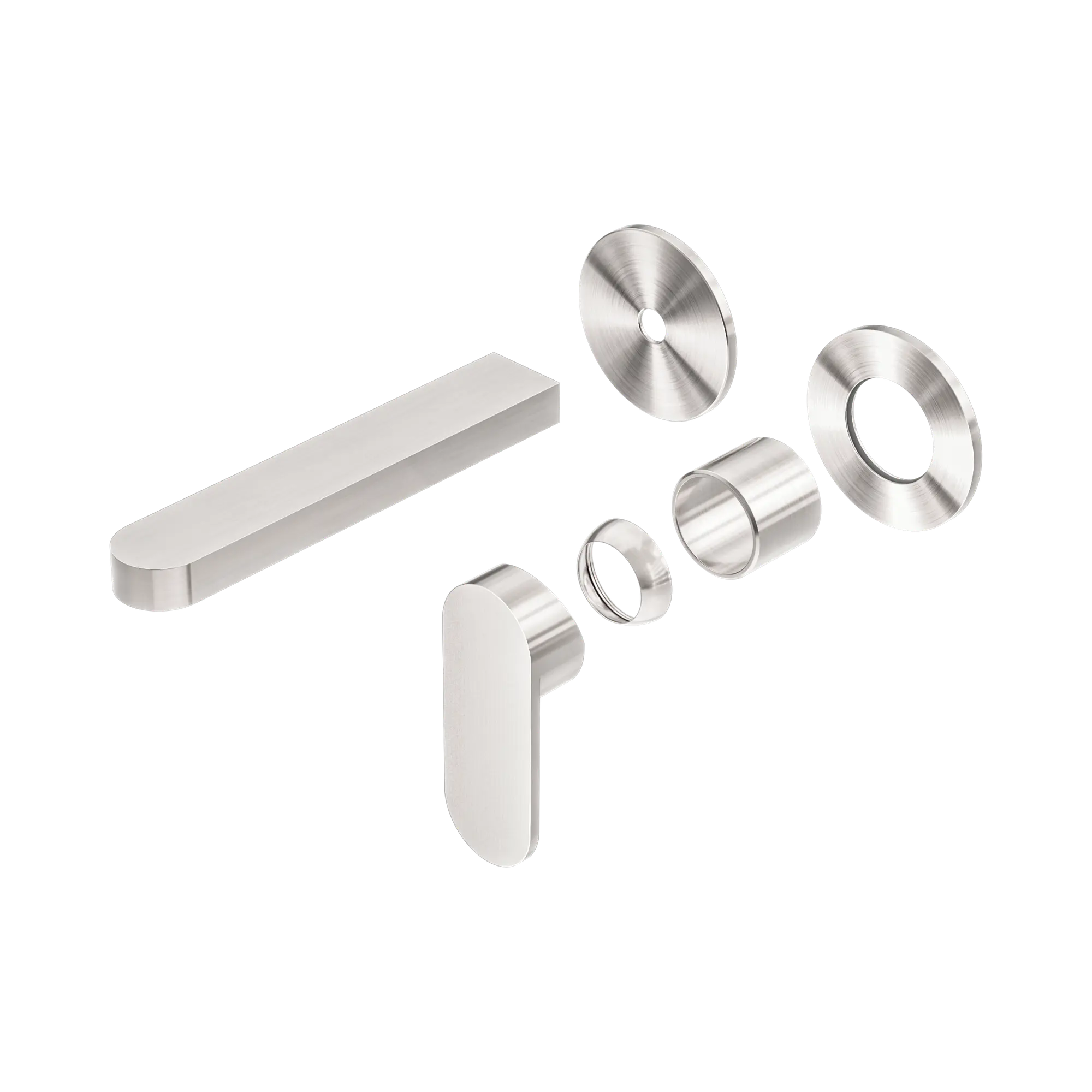 NR301310b TBN Ecco Wall Basin Bath Mixer Separate Back Plate Trim Kits Only Brushed Nickel image 1