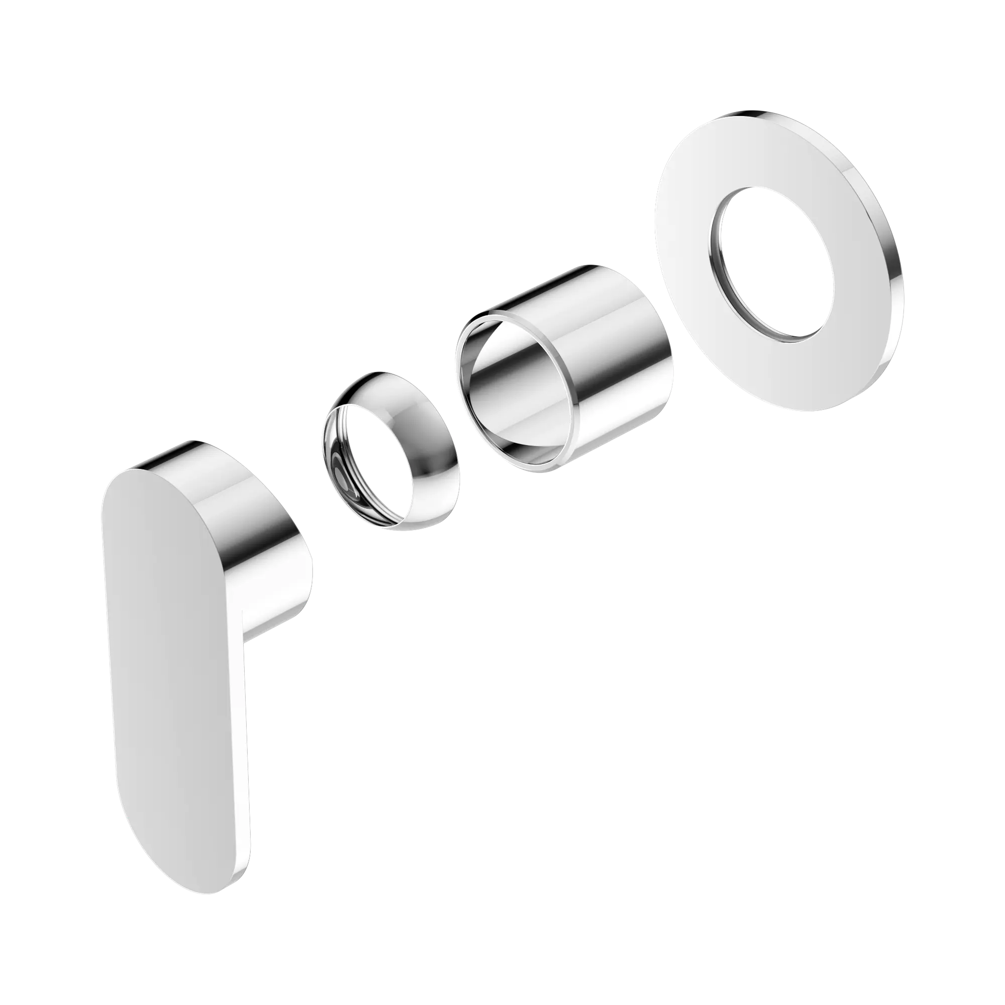 NR301311 DTCH Ecco Shower Mixer 80mm Round Plate Trim Kits Only Chrome image 1