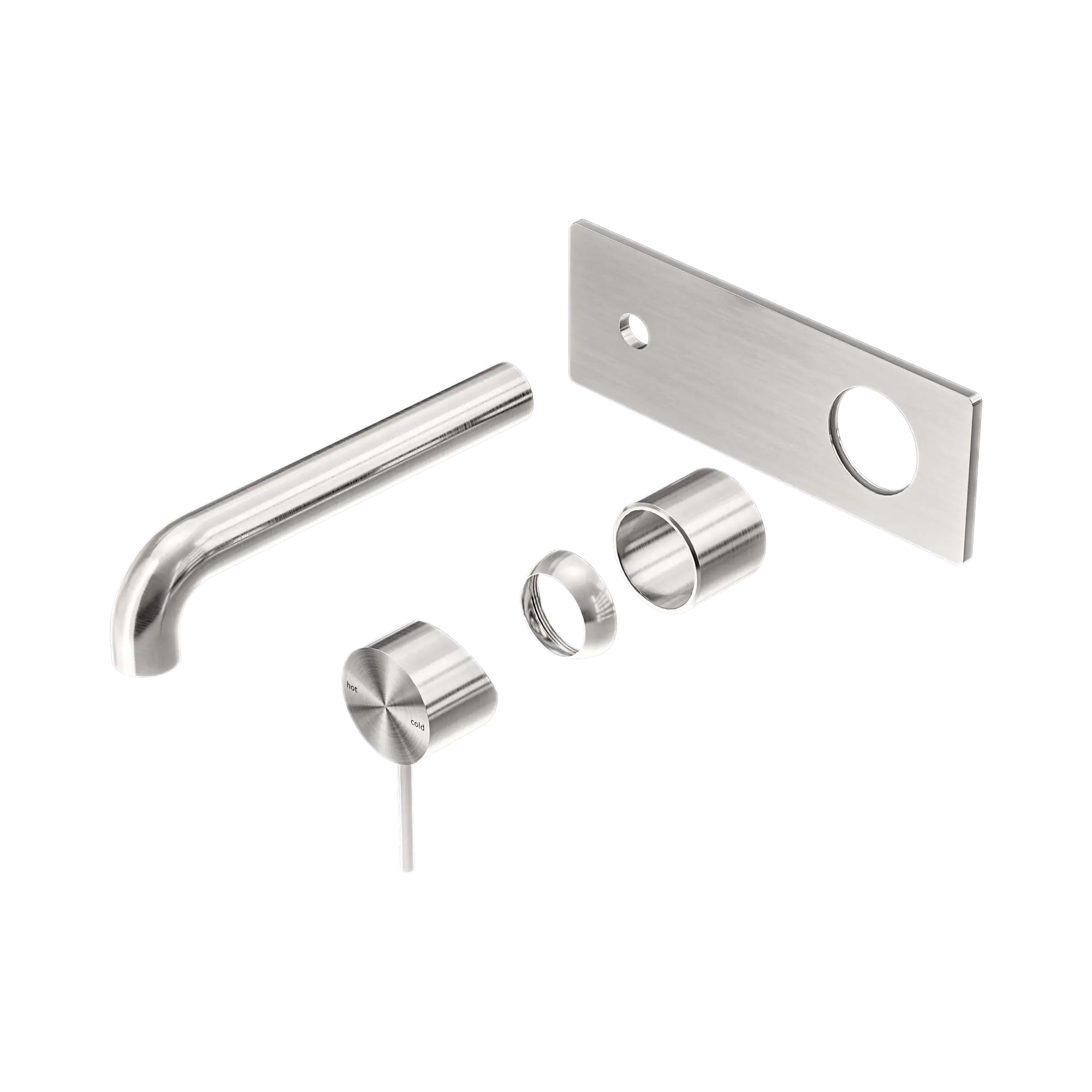 NR221910 A185 TBN Mecca Wall Basin Bath Mixer 185mm Trim Kits Only Brushed Nickel image 1